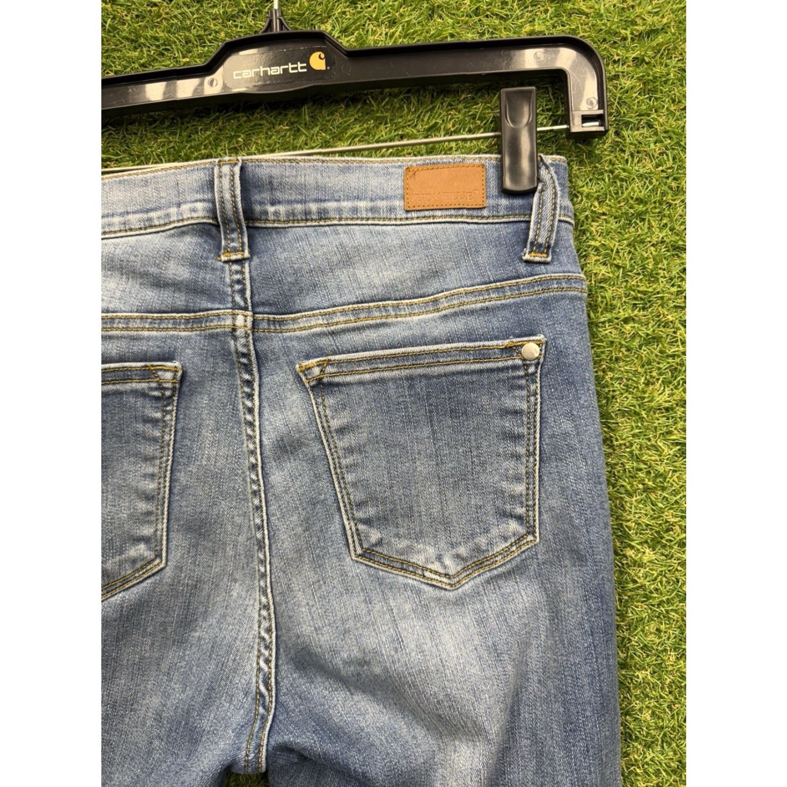 Denime Judy Blue Jeans Womens 7/28 Blue Skinny Fit Stretch Denim Slit Cuff JB8278MD Jeans Size 28 Blue Slim 5-Pocket Womens Regular Winter Summer Spring Fall Size 28" / US 6 / IT 42 - 3 Thumbnail