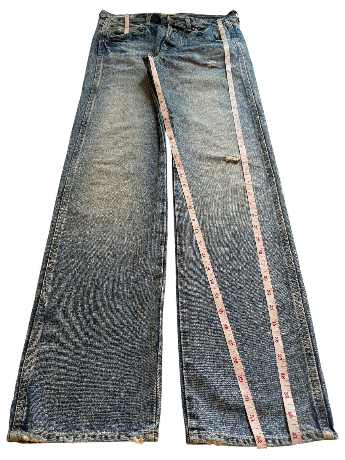 Japanese Brand Vintage DMG Buckle Back Faded Wash Distressed Jeans Size US 30 / EU 46 - 12 Thumbnail