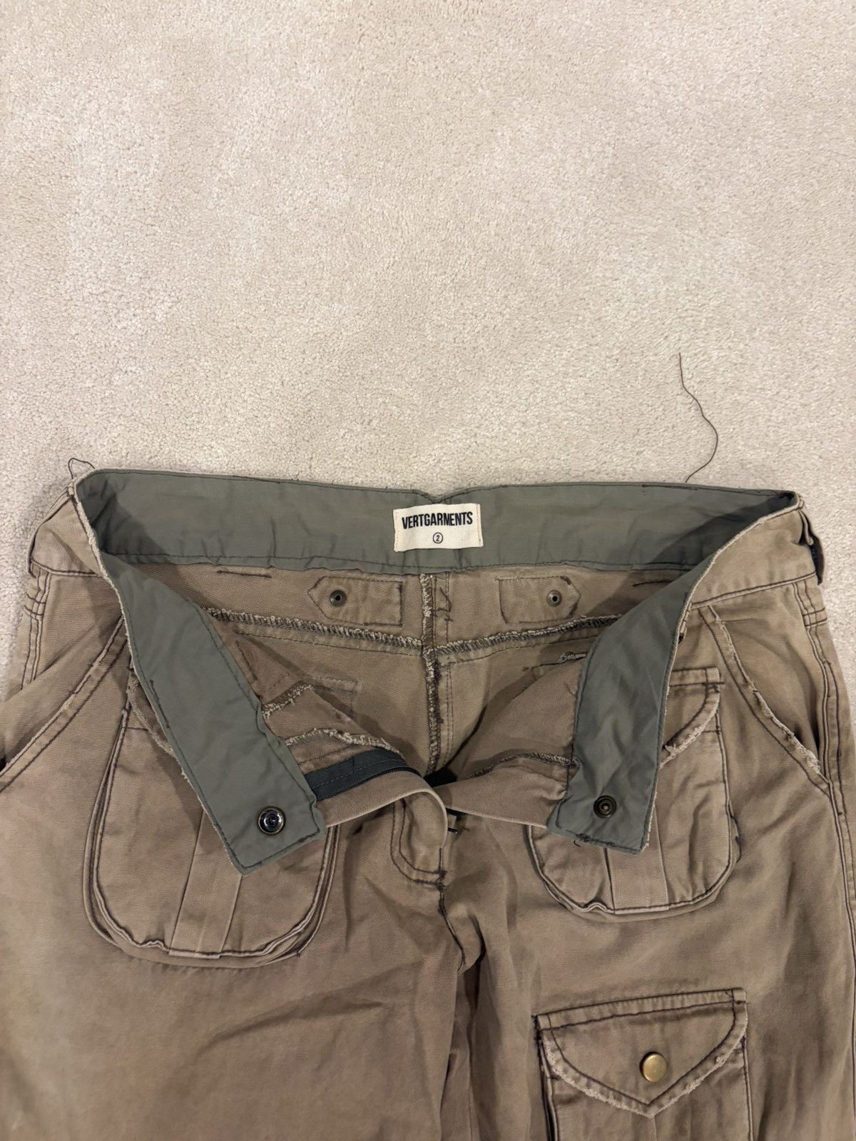 Japanese Brand VERTGARMENTS Wide Leg Canvas Cargo Pants Size US 32 / EU 48 - 6 Thumbnail