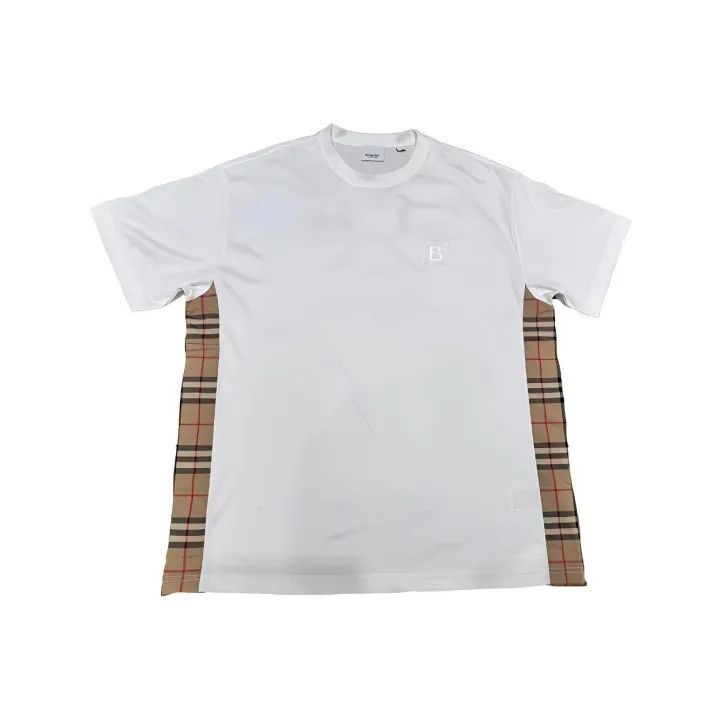 Burberry Burberry Logo Embroidered Check T-Shirt for Women 0079 Size L / US 10 / IT 46 - 1 Thumbnail