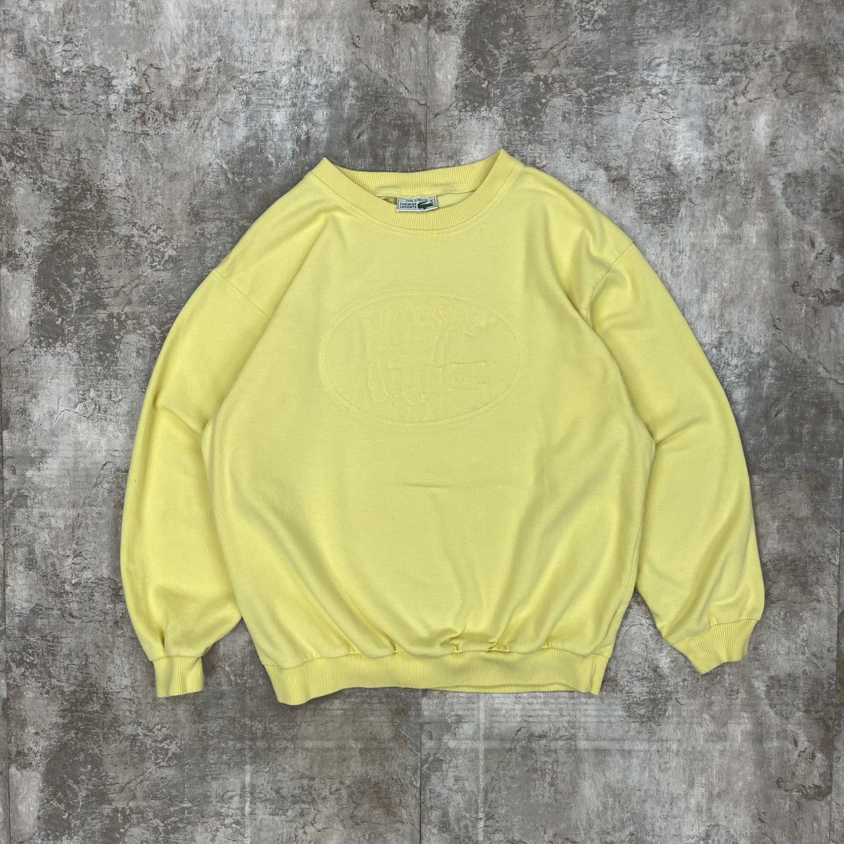 Lacoste × Vintage VINTAGE 90s LACOSTE CHEMISE LOGO CREWNECK YELLOW Size US L / EU 52-54 / 3 - 2 Thumbnail