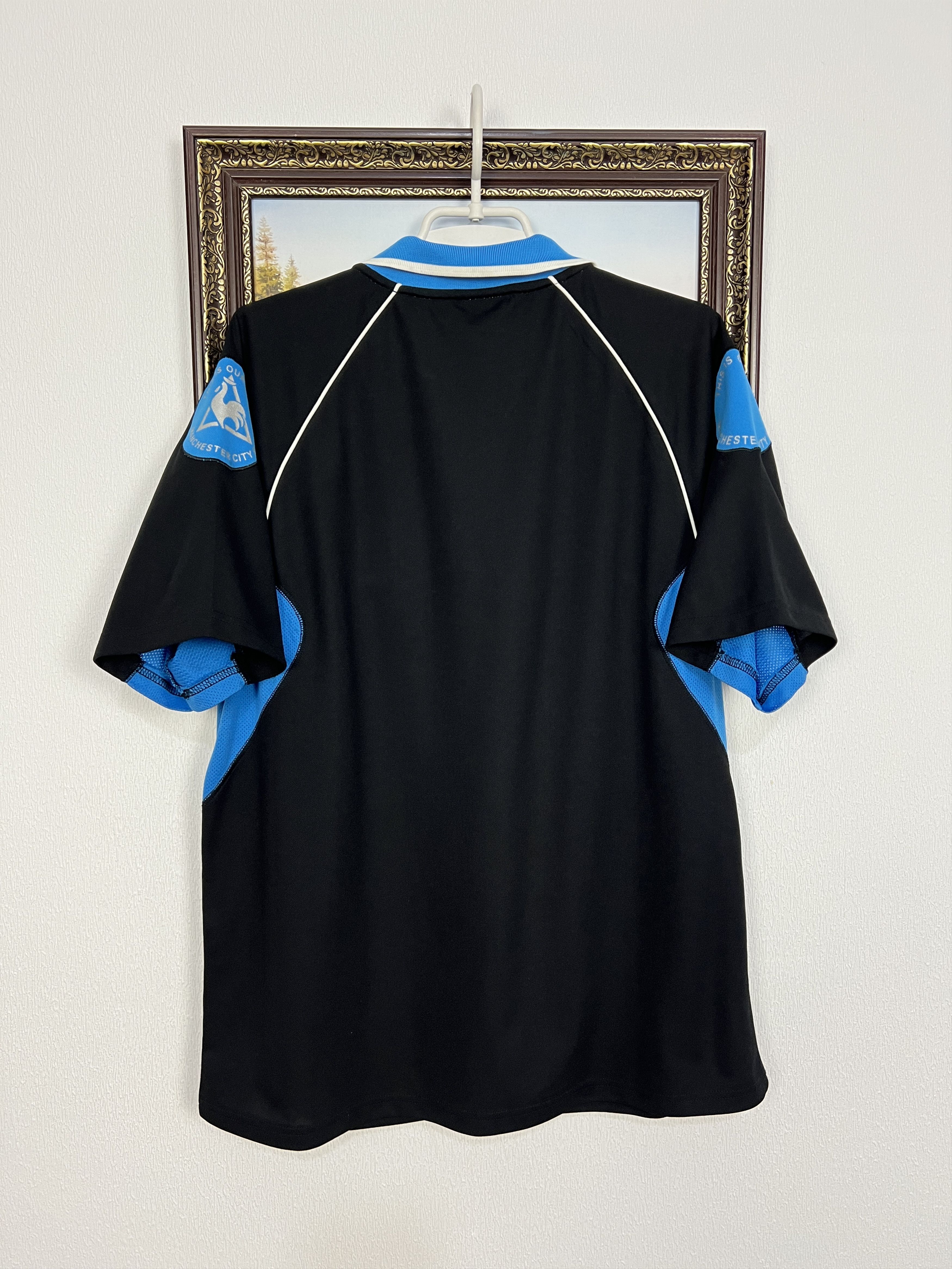Le Coq Sportif Vintage 2000's Manchester City Football Train Polo Shirt Size US XL / EU 56 / 4 - 8 Thumbnail