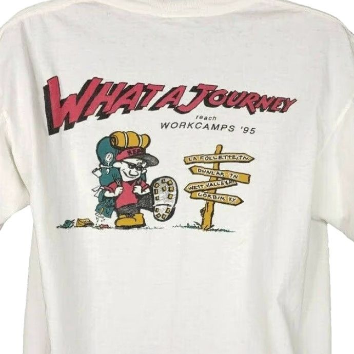 Vintage VINTAGE Christian Reach Workcamps T Shirt Mens Size Large 90s 1995 Made In USA Size US L / EU 52-54 / 3 - 2 Thumbnail