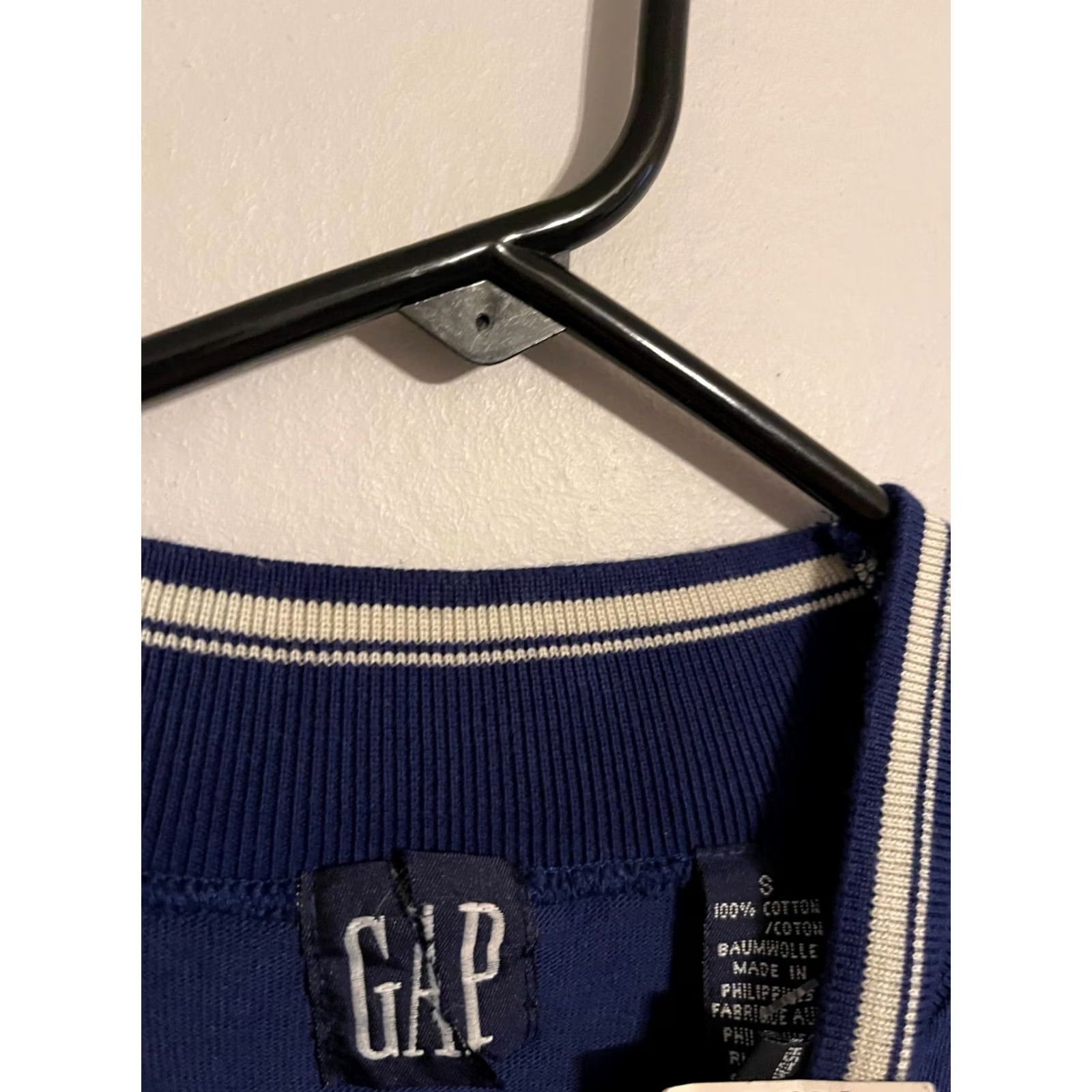 Gap VINTAGE Gap Mock Neck L/S Oversized Blue Pocket T-Shirt Sweatshirt - Men's Small Size US S / EU 44-46 / 1 - 4 Thumbnail