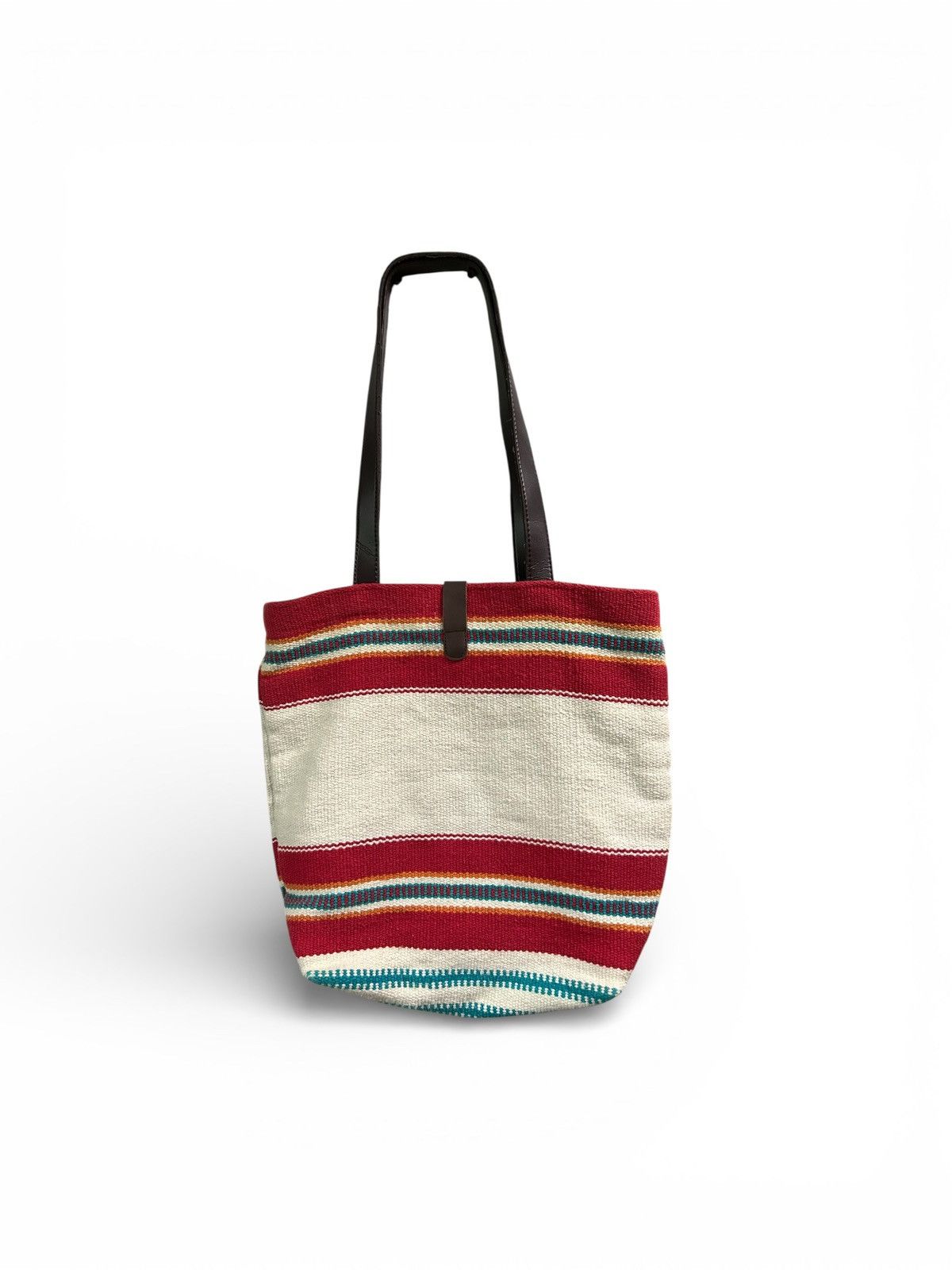 Japanese Brand Amina Collection Hand Woven Rug Southwestern Tote Bag Size ONE SIZE - 5 Thumbnail