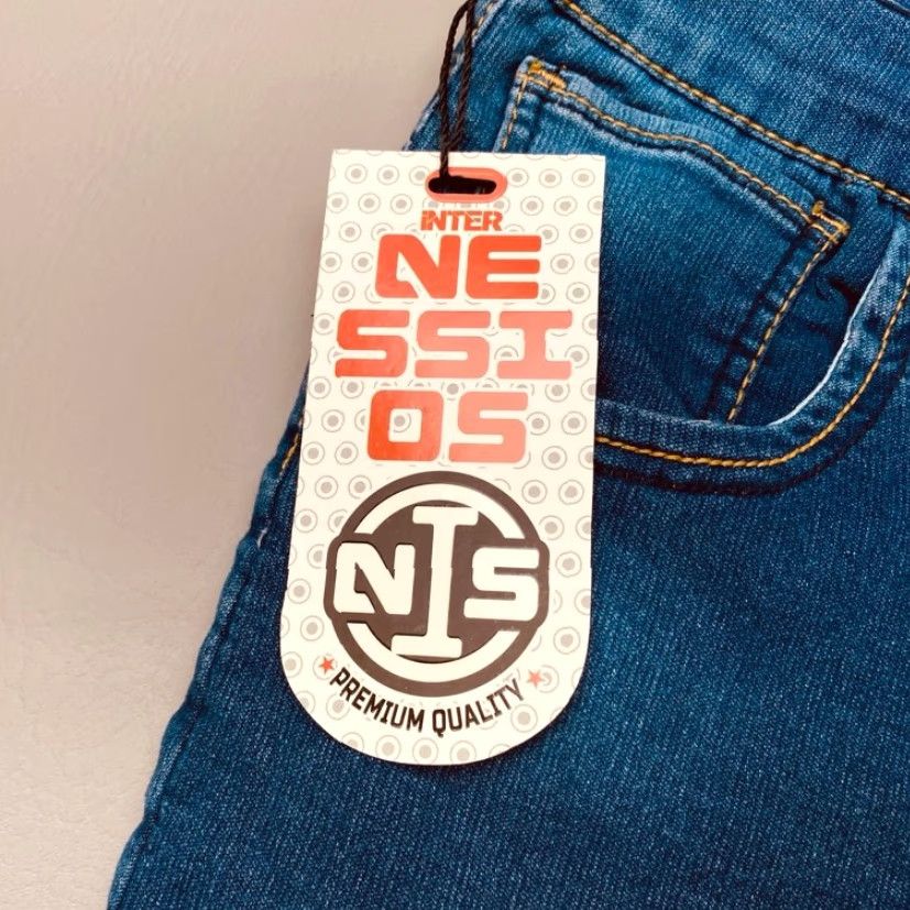 Vintage NWT Inter Nessios Jeans Mens 38x32 Blue Denim Stretch Straight Leg 8127 Size US 38 / EU 54 - 4 Thumbnail