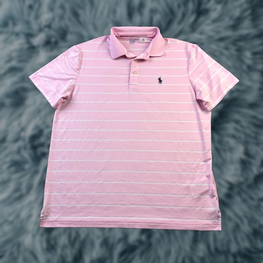 Polo Ralph Lauren Polo Ralph Lauren Shirt Mens Medium Pink Golf Performance Pony Striped Polo Shirt Polo Ralph Lauren Performance Shirt Mens M Pink Striped Golf Size US M / EU 48-50 / 2 - 1 Thumbnail
