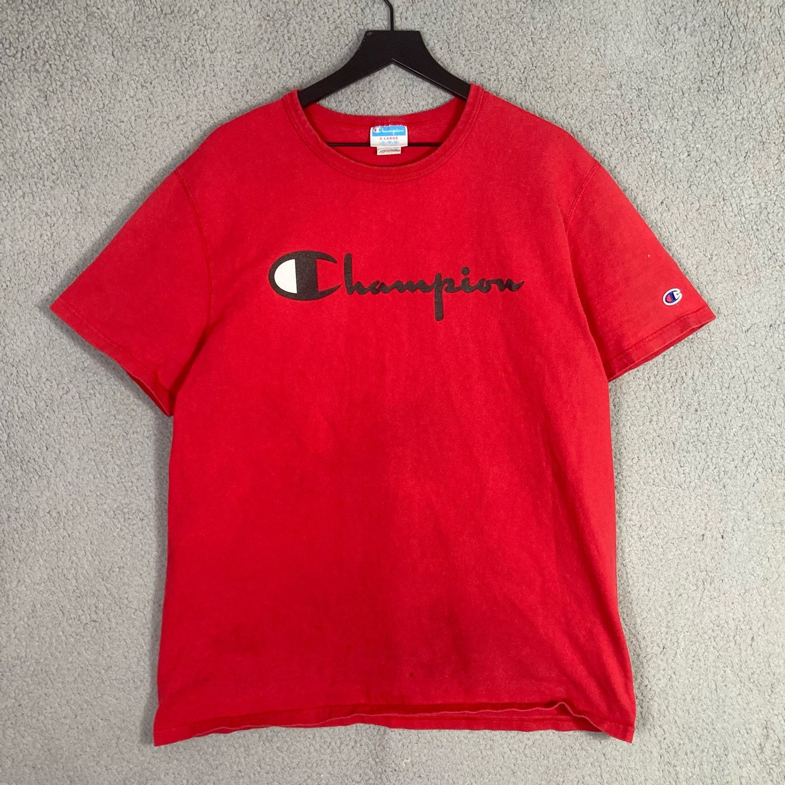 Champion Champion Heritage Graphic Spellout Tee Red Crew Men's XL Size US XL / EU 56 / 4 - 4 Thumbnail
