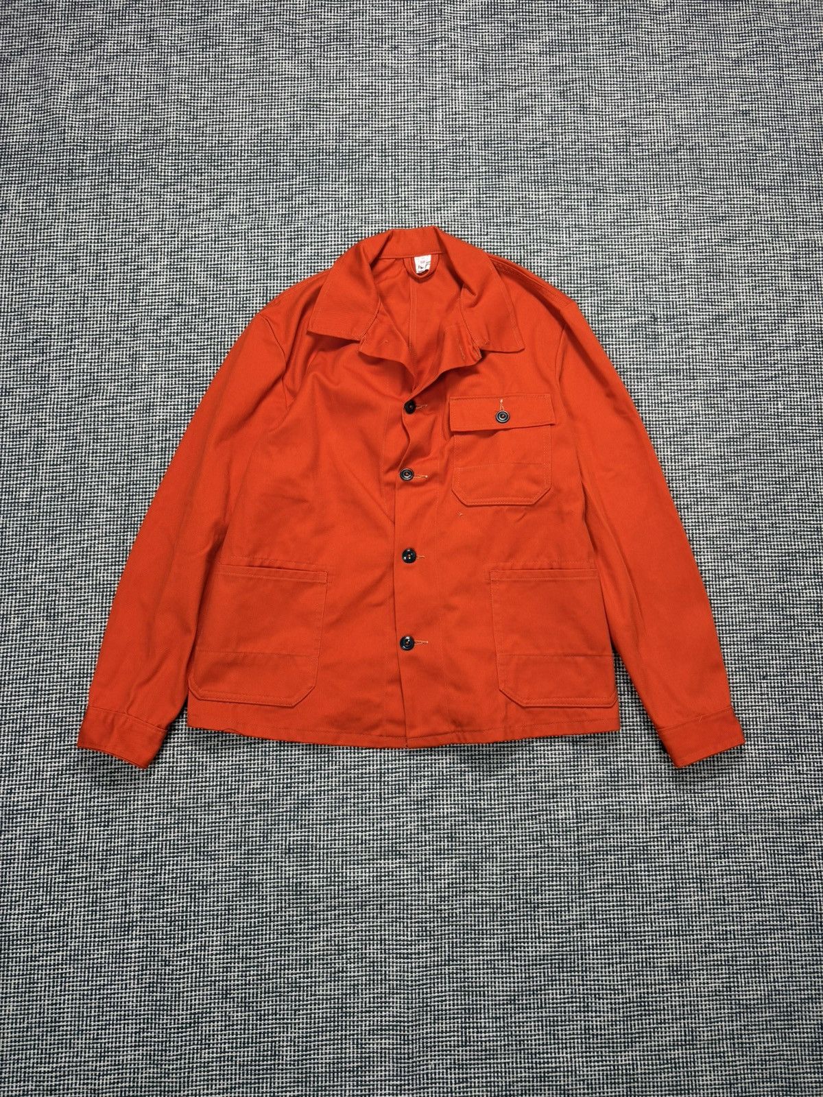 Le Laboureur 70s vintage French chore coat jacket orange miner road work Size US M / EU 48-50 / 2 - 1 Thumbnail