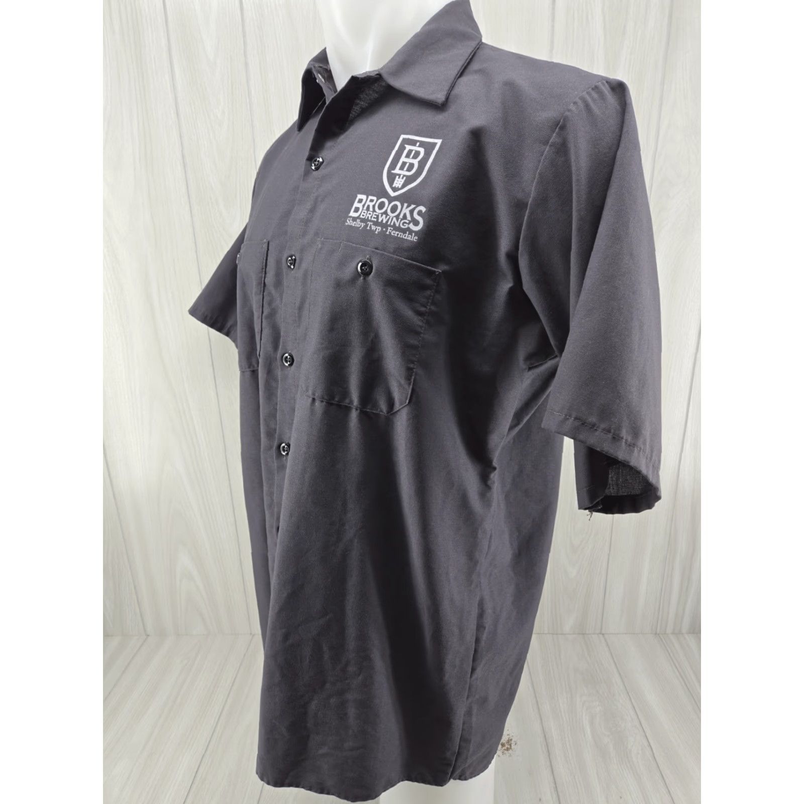 Red Kap Red Kap Gray Short Sleeve Work Shirt Mens L Brooks Brewing Beer Shirt Size US L / EU 52-54 / 3 - 4 Thumbnail