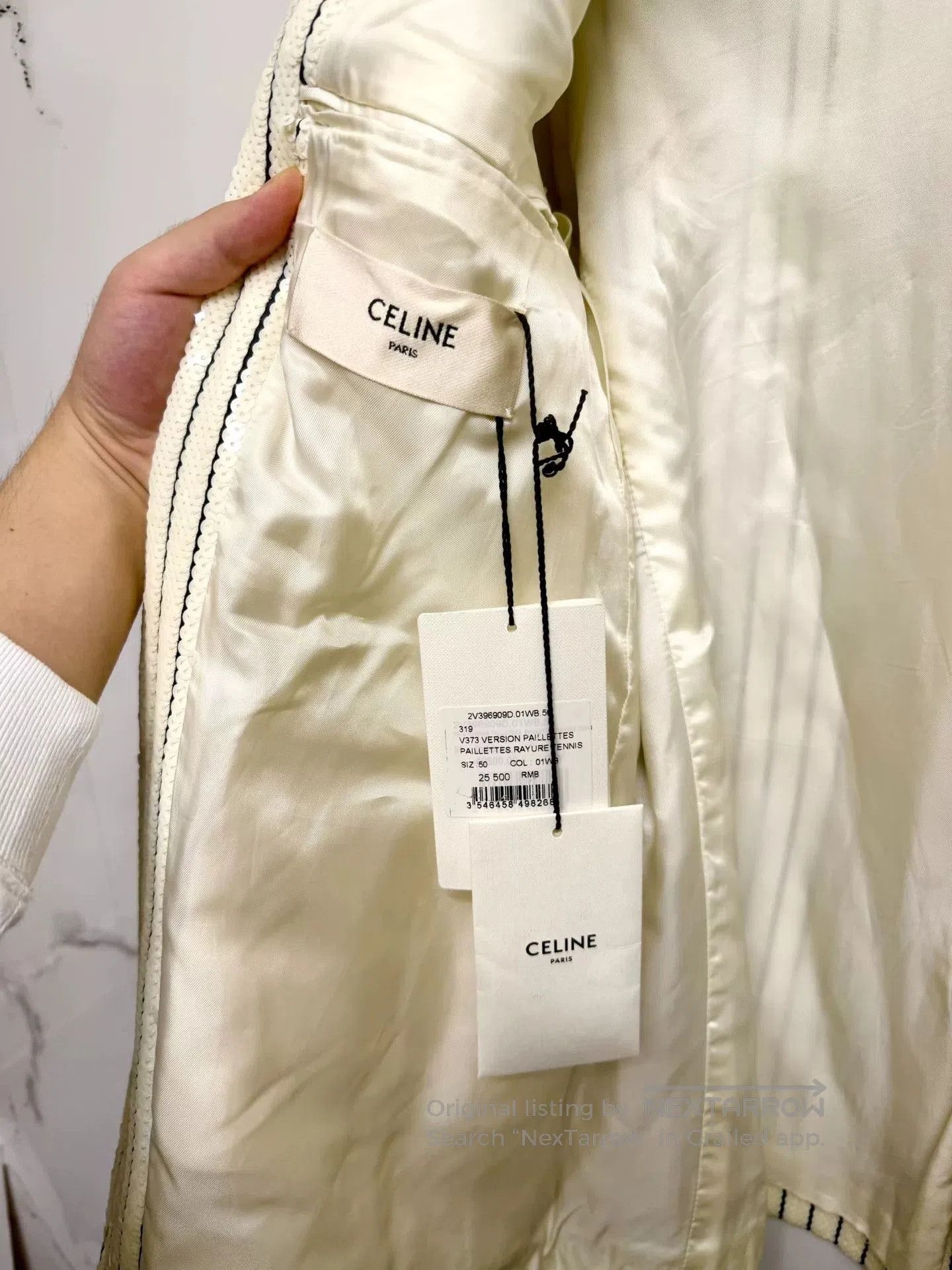 Celine celine striped blazer in black and white. Size L / US 10 / IT 46 - 6 Thumbnail