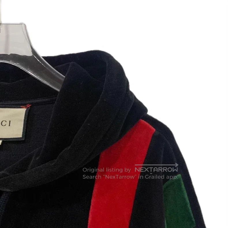 Gucci Gucci Black red and green striped velvet cotton hooded dra Size US S / EU 44-46 / 1 - 3 Thumbnail