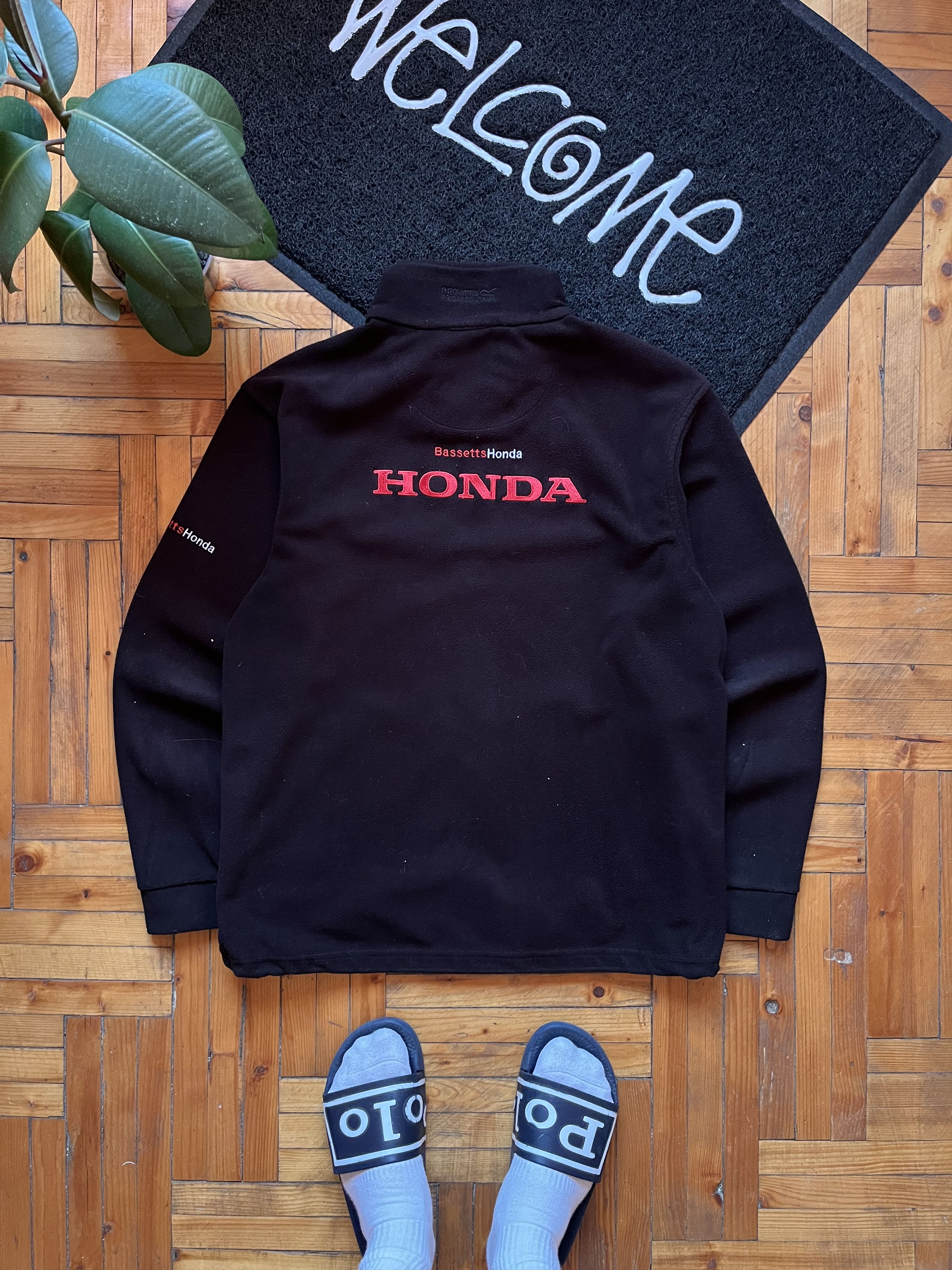 Honda Vintage Honda Racing Big Logo Black Zip Fleece Jacket Size US L / EU 52-54 / 3 - 2 Thumbnail