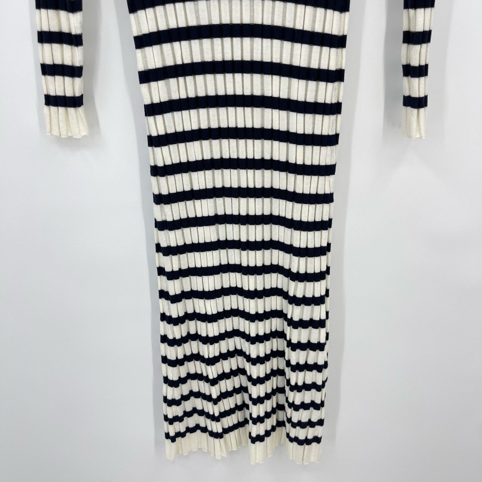 Sezane Sezane | Katrina Dress Ecru Navy Striped Sweater Dress XL Size XL / US 12-14 / IT 48-50 - 8 Thumbnail