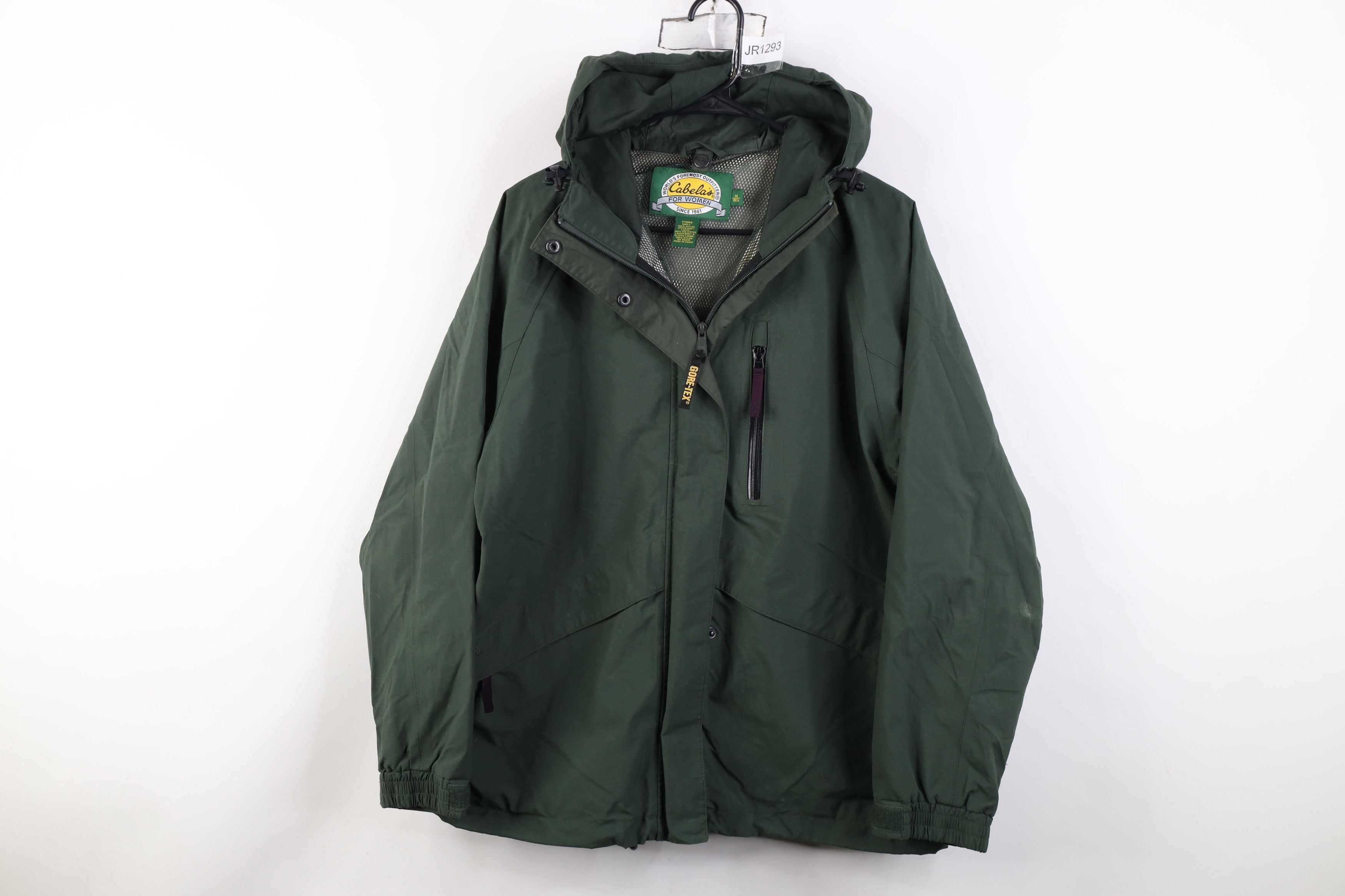 Cabelas Vintage 90s Cabelas Waterproof Hooded Rain Jacket Green Size M / US 6-8 / IT 42-44 - 1 Thumbnail