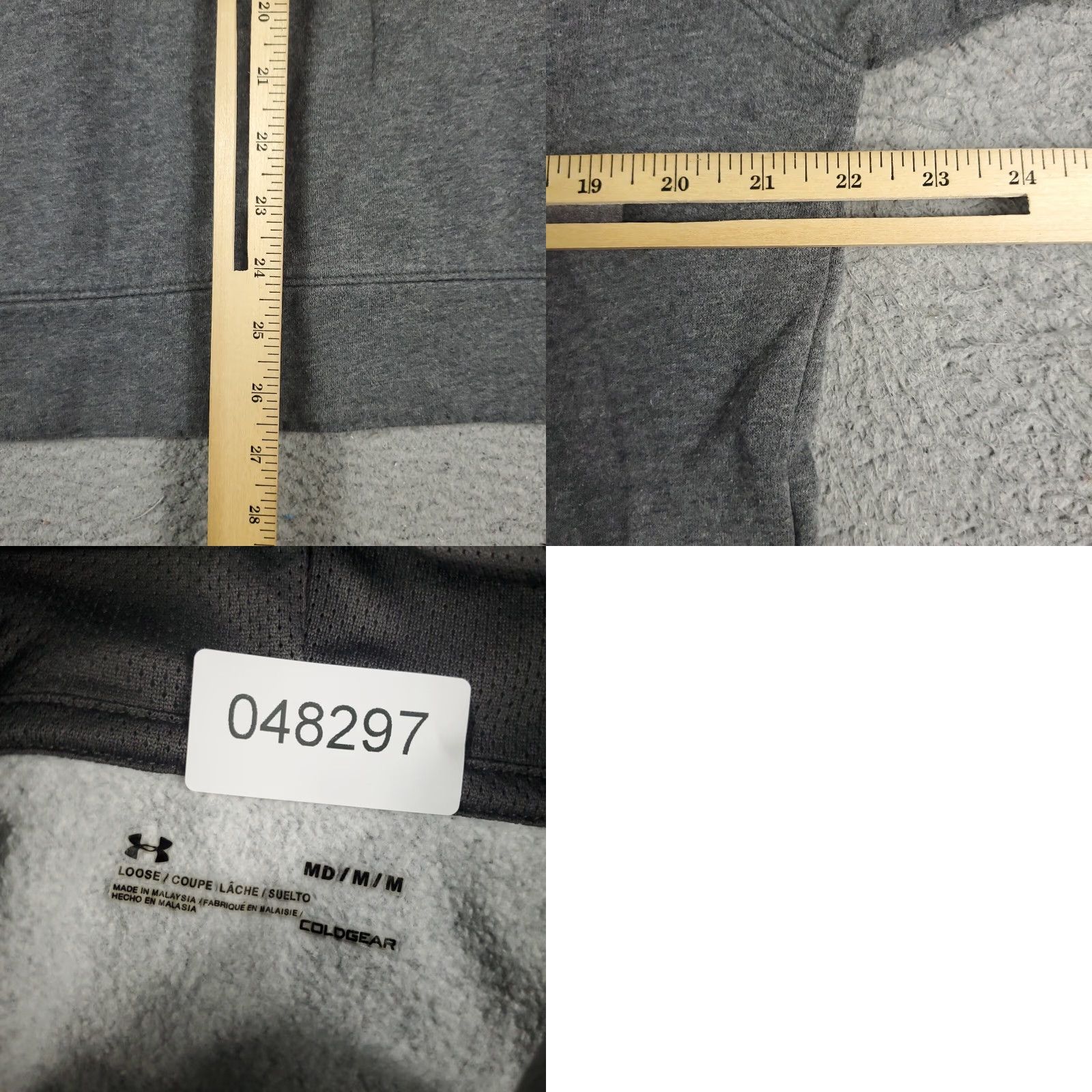 Under Armour Under Armour Hoodie Mens Medium Gray Pullover Sweatshirt Adjustable Logo Size US M / EU 48-50 / 2 - 8 Thumbnail