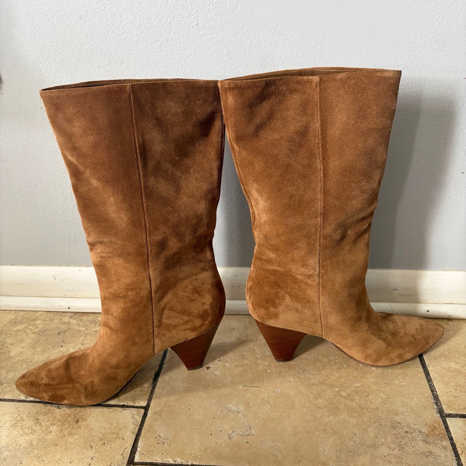 Veronica Beard Veronica Beard Blondie Slouchy Suede Mid Boots Hazelnut 9M Size US 9 / IT 39 - 6 Thumbnail