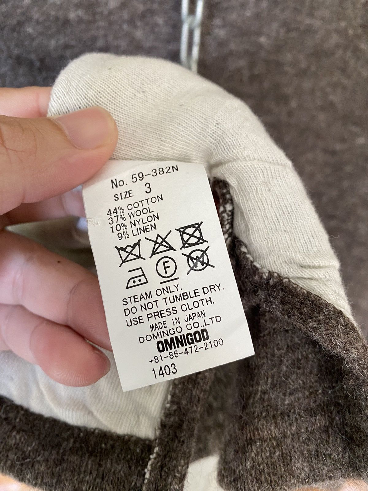 Japanese Brand × OMNIGOD Vtg Omnigod Japan Mix Fabric Single pocket wool Size US L / EU 52-54 / 3 - 12 Thumbnail