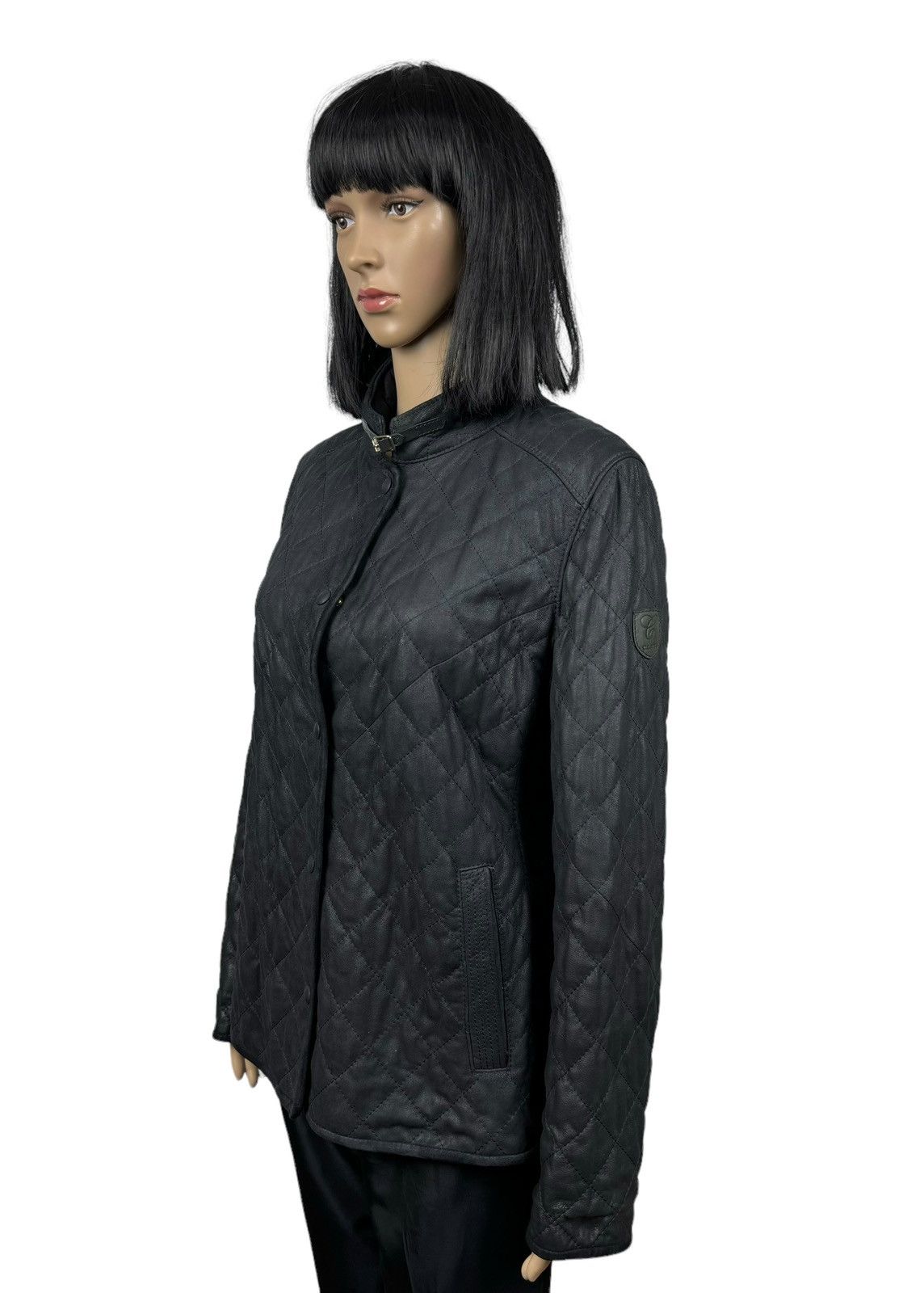 Designer Werner Christ Genuine Leather Quilted Jacket Women size 42 Size M / US 6-8 / IT 42-44 - 6 Thumbnail