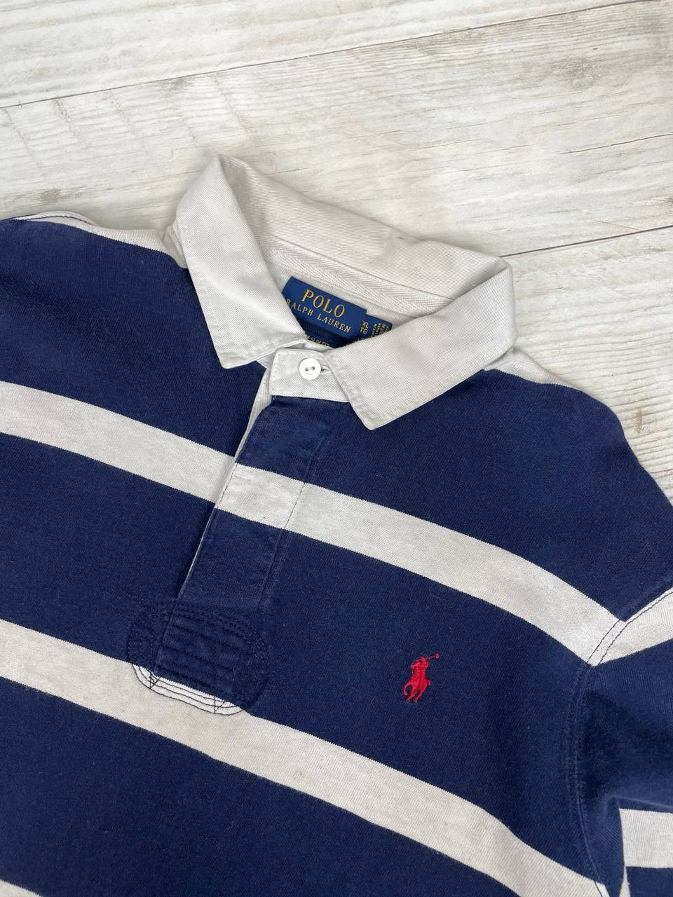 Polo Ralph Lauren Vintage Polo Ralph Lauren Rugby Shirt Long Sleeve Striped Size US XL / EU 56 / 4 - 2 Thumbnail