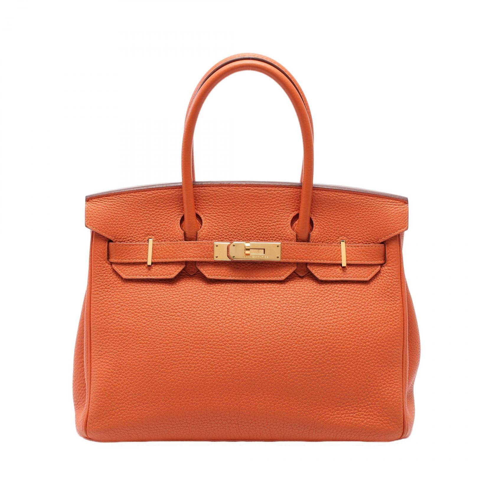 Hermes Hermes Birkin 30 Feu Handbag Togo Orange Gold Hardware □ R Stamp Size ONE SIZE - 1 Thumbnail