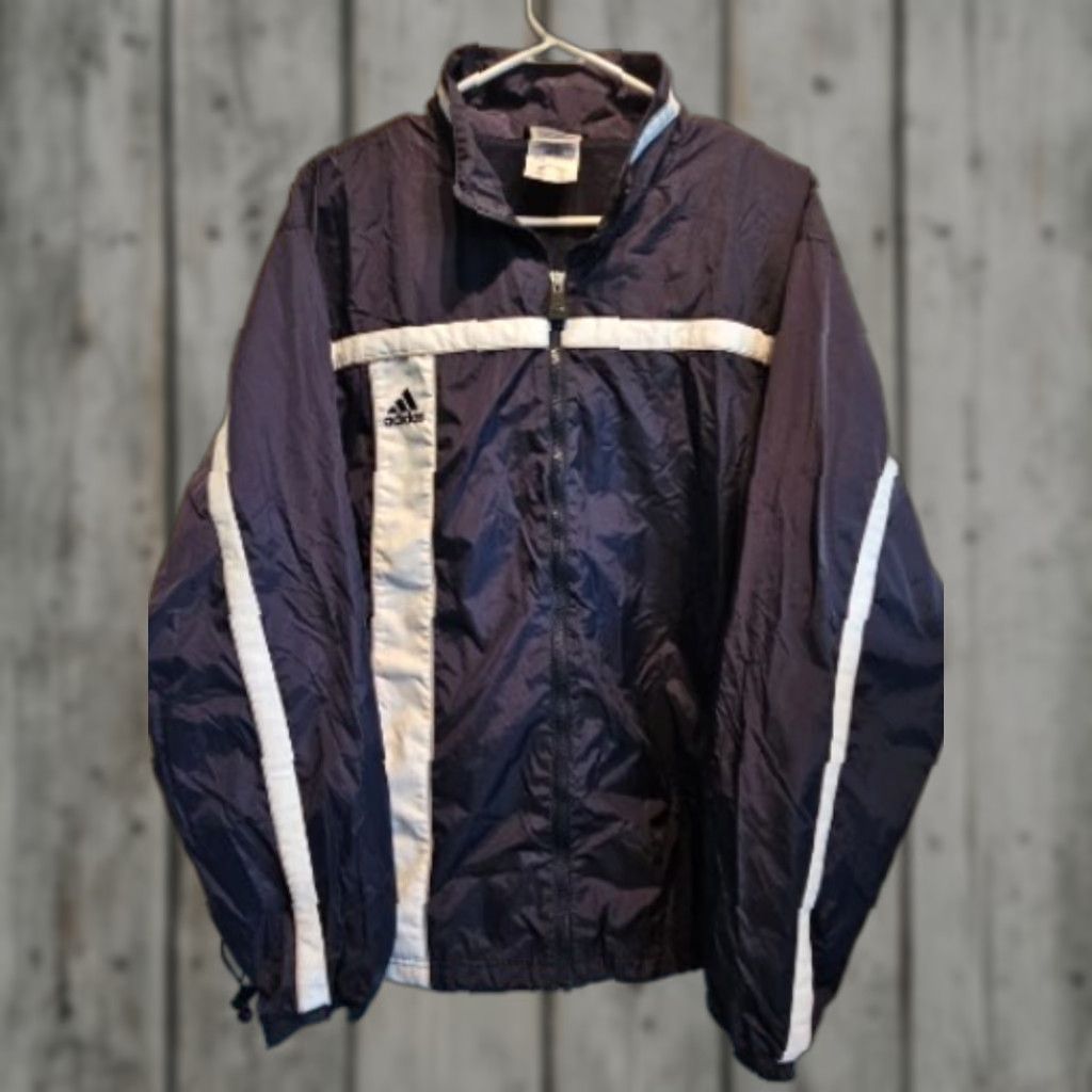 Adidas VINTAGE adidas Coat Windbreaker Full Zip 3 Stripe Mens Medium Blue Nylon Full Zip Embroidered Logo Shirt? Size US M / EU 48-50 / 2 - 1 Thumbnail