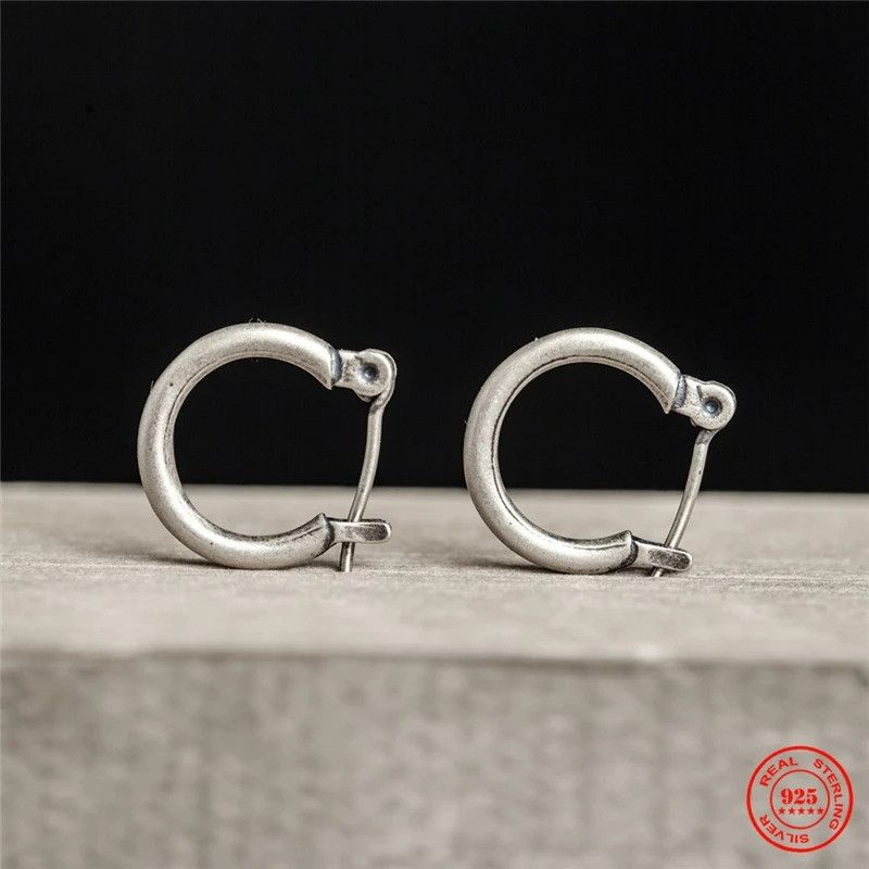 Jewelry Circle Hoop Earrings 925 Sterling Silver Ear Jewelry Gift Size ONE SIZE - 4 Thumbnail
