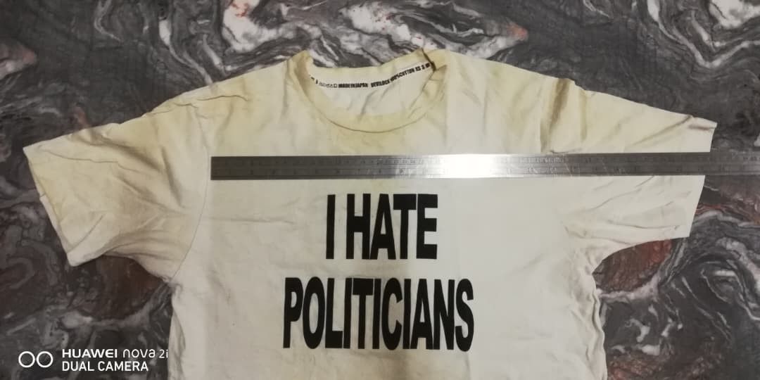 Devilock E29 I HATE POLITICIANS Devil lock Japanese hysteric number Size US L / EU 52-54 / 3 - 2 Thumbnail