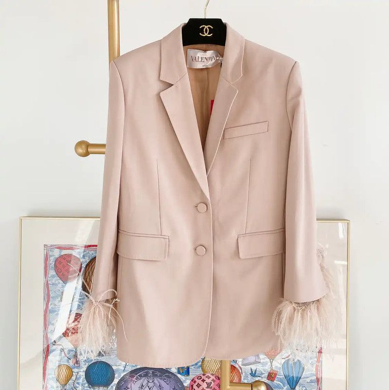 Valentino Valentino Pink Wool Blend Women's Jacket 0089 Size XL / US 12-14 / IT 48-50 - 1 Thumbnail