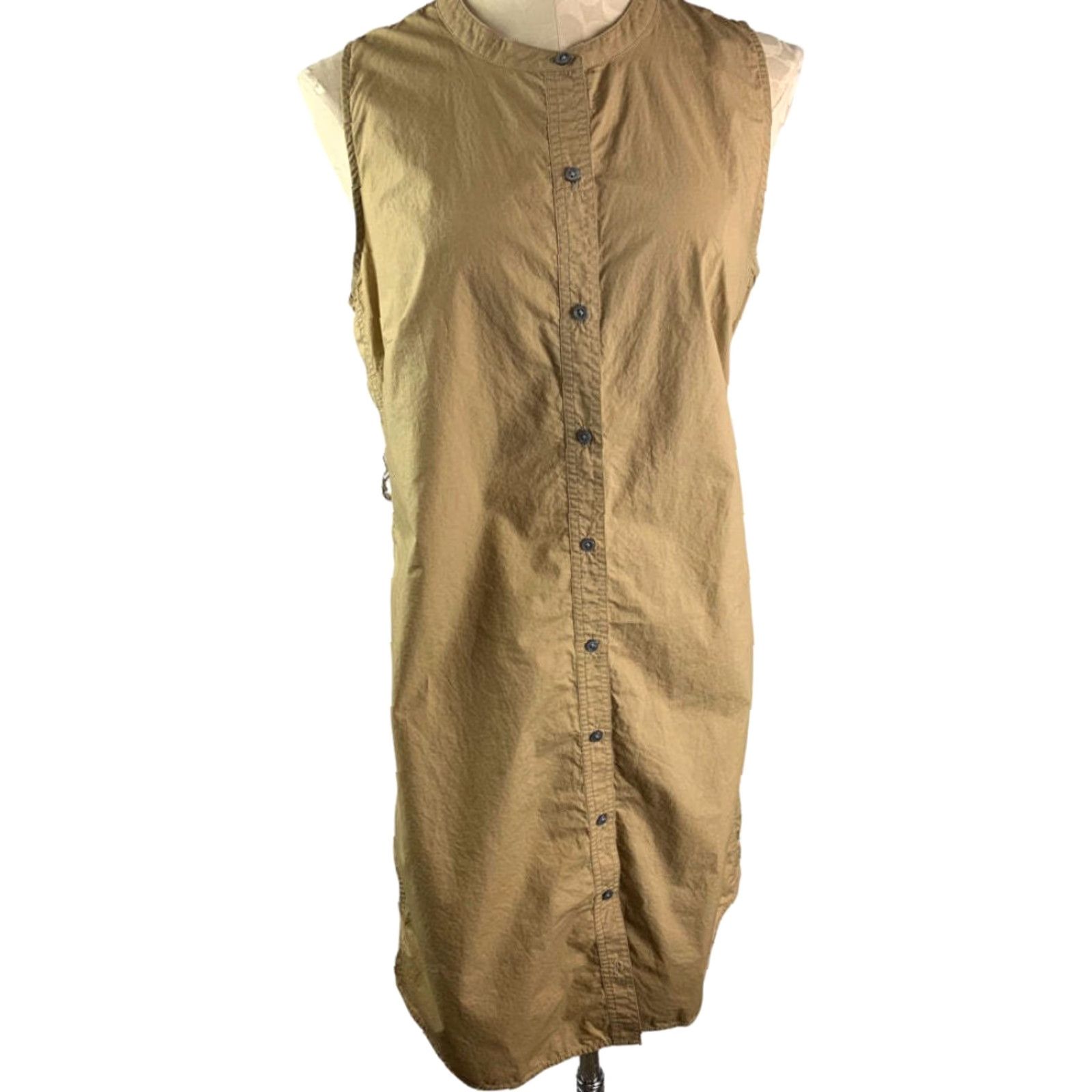 J.Crew Medium J.Crew Collection Women's Sleeveless Poplin Shirtdress Brown Style#J1570 Shirt Dress M Womens Brown 100% Cotton Knee Length Size M / US 6-8 / IT 42-44 - 5 Thumbnail