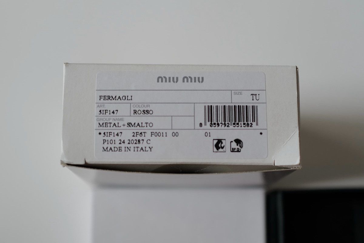 Miu Miu MIU MIU Enameled Metal Hair Clip RED Size ONE SIZE - 7 Thumbnail