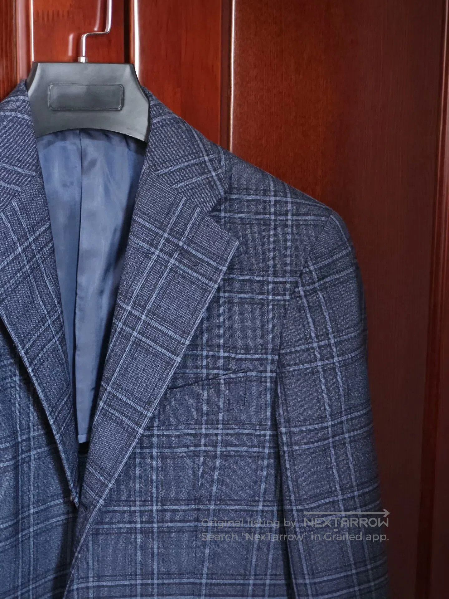 Japanese Brand Custom Blue Plaid Wool Suit Jacket. Size US S / EU 44-46 / 1 - 2 Thumbnail