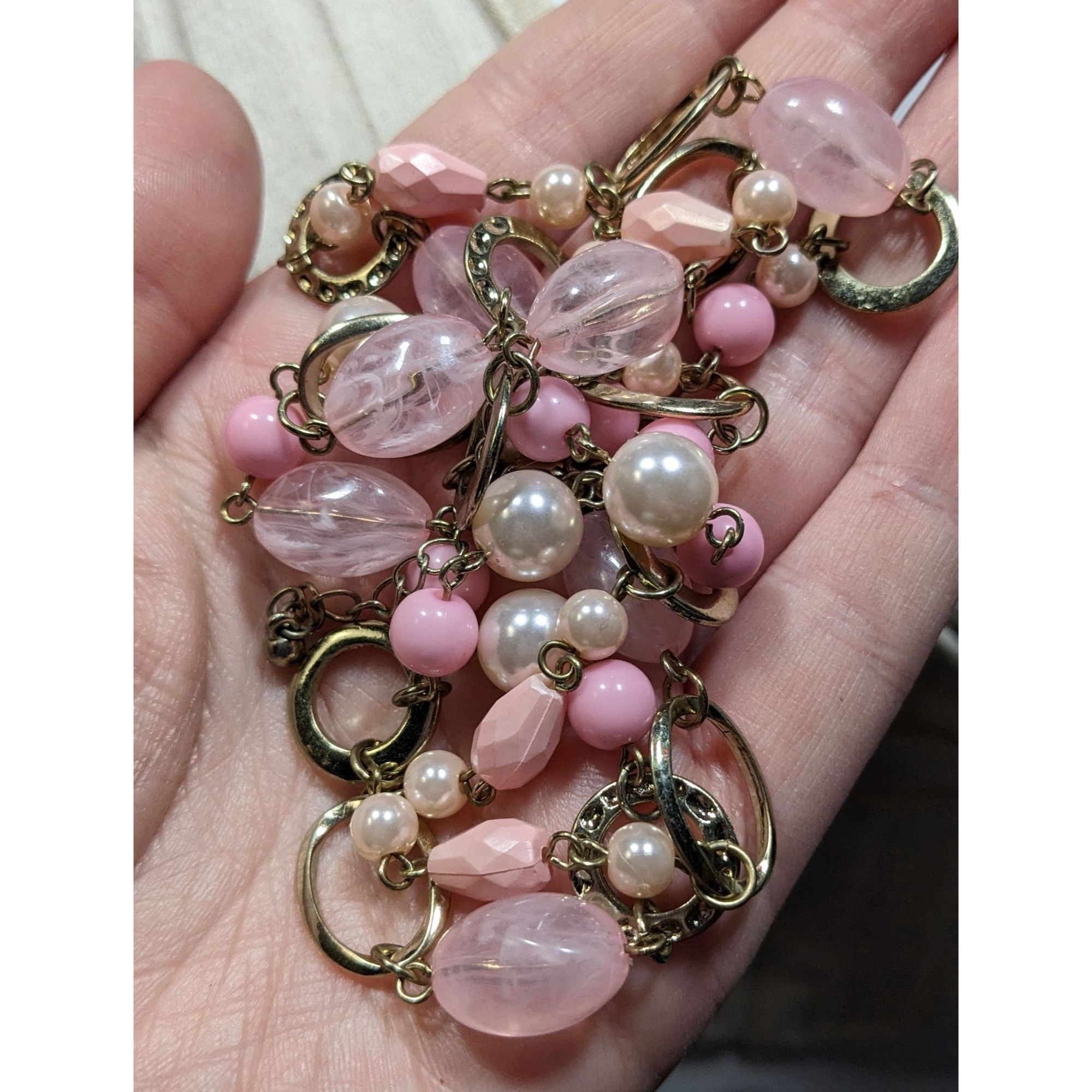 Other Coquette Pink And Gold Tone Beaded Chain Necklace Size ONE SIZE - 5 Thumbnail