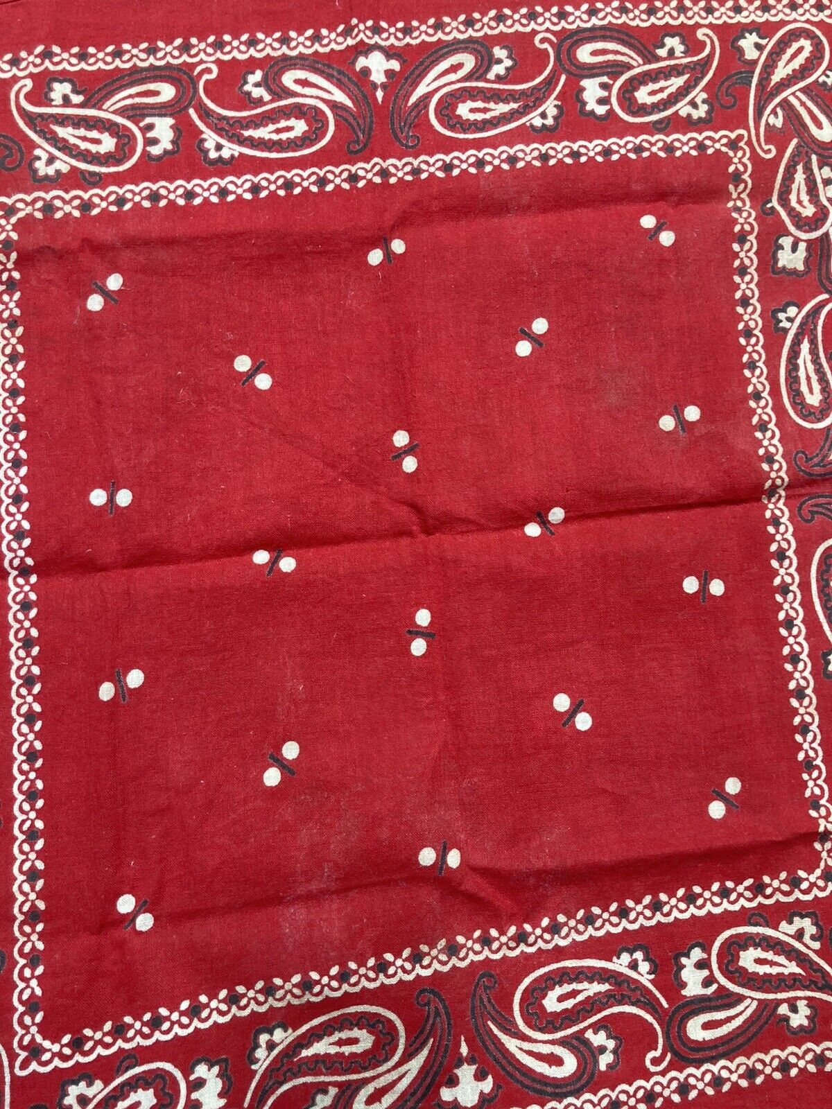 elephant bandana trunk down fast color paisley selvedge dots