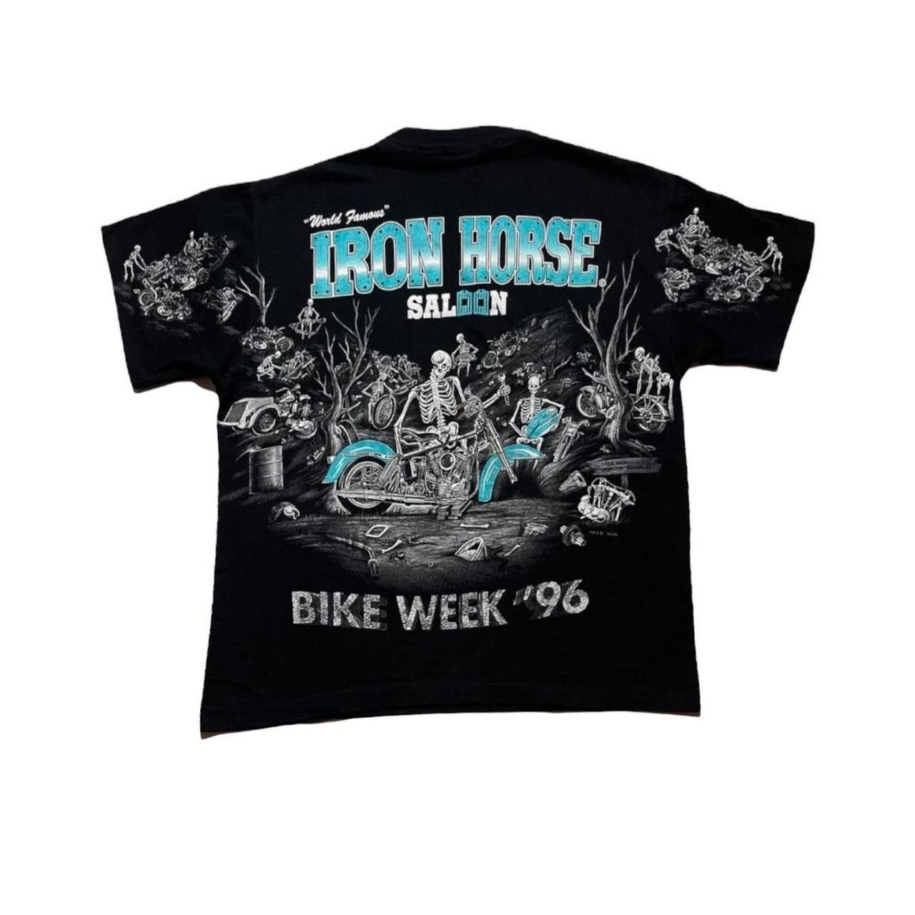Anvil × Harley Davidson × Vintage Vintage Iron Horse Saloon Skeletons Motorcycle 1996 T-Shirt Size US L / EU 52-54 / 3 - 1 Thumbnail
