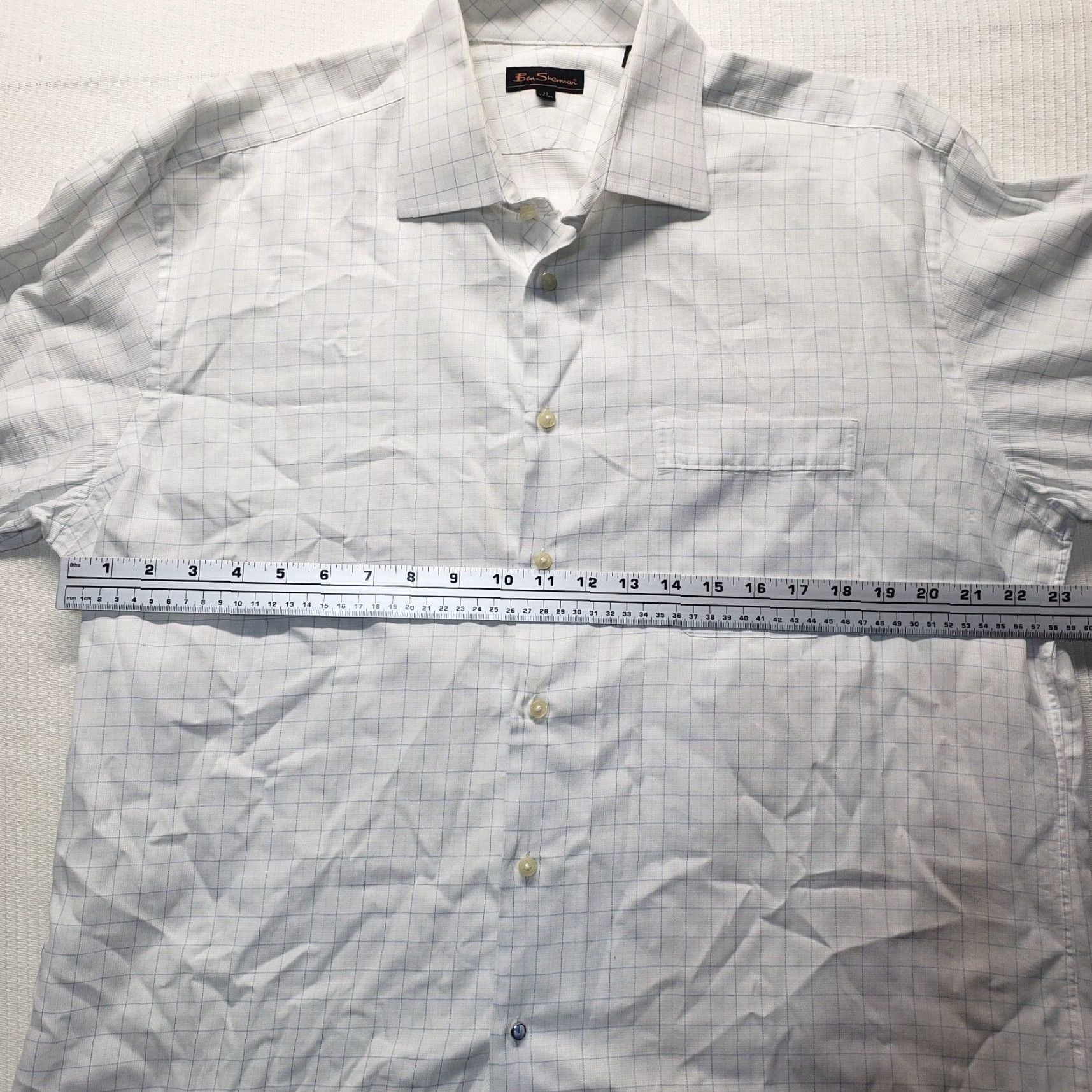 Ben Sherman Ben Sherman Shirt White 17 34-35 French Cuff Long Sleeve Dress Shirt Men Mens 170/88-89? Size US XL / EU 56 / 4 - 4 Thumbnail