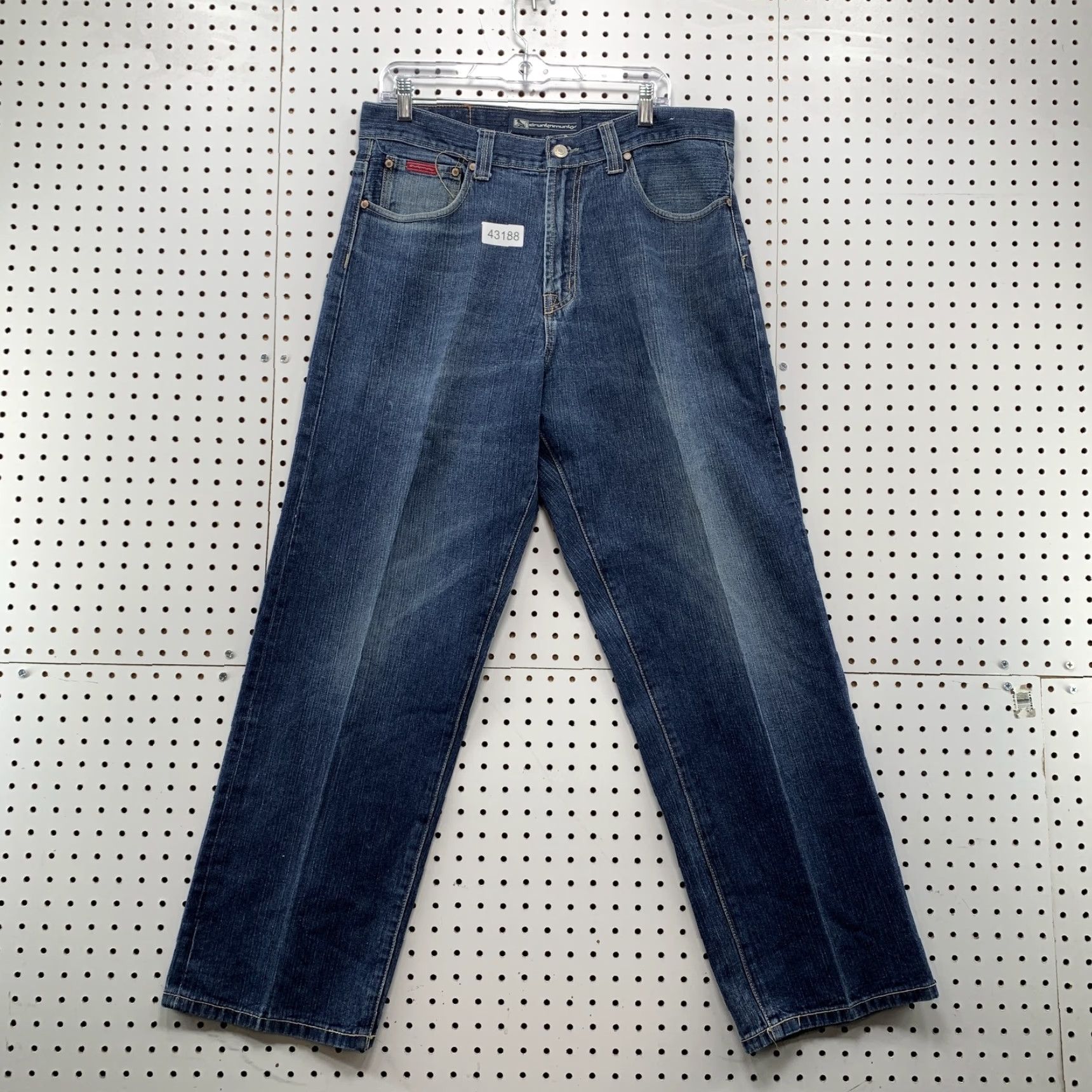 Vintage VINTAGE DrunkNMunky Embroidered Baggy Jeans Mens 36x31 Blue Grunge Skater Size US 36 / EU 52 - 2 Thumbnail