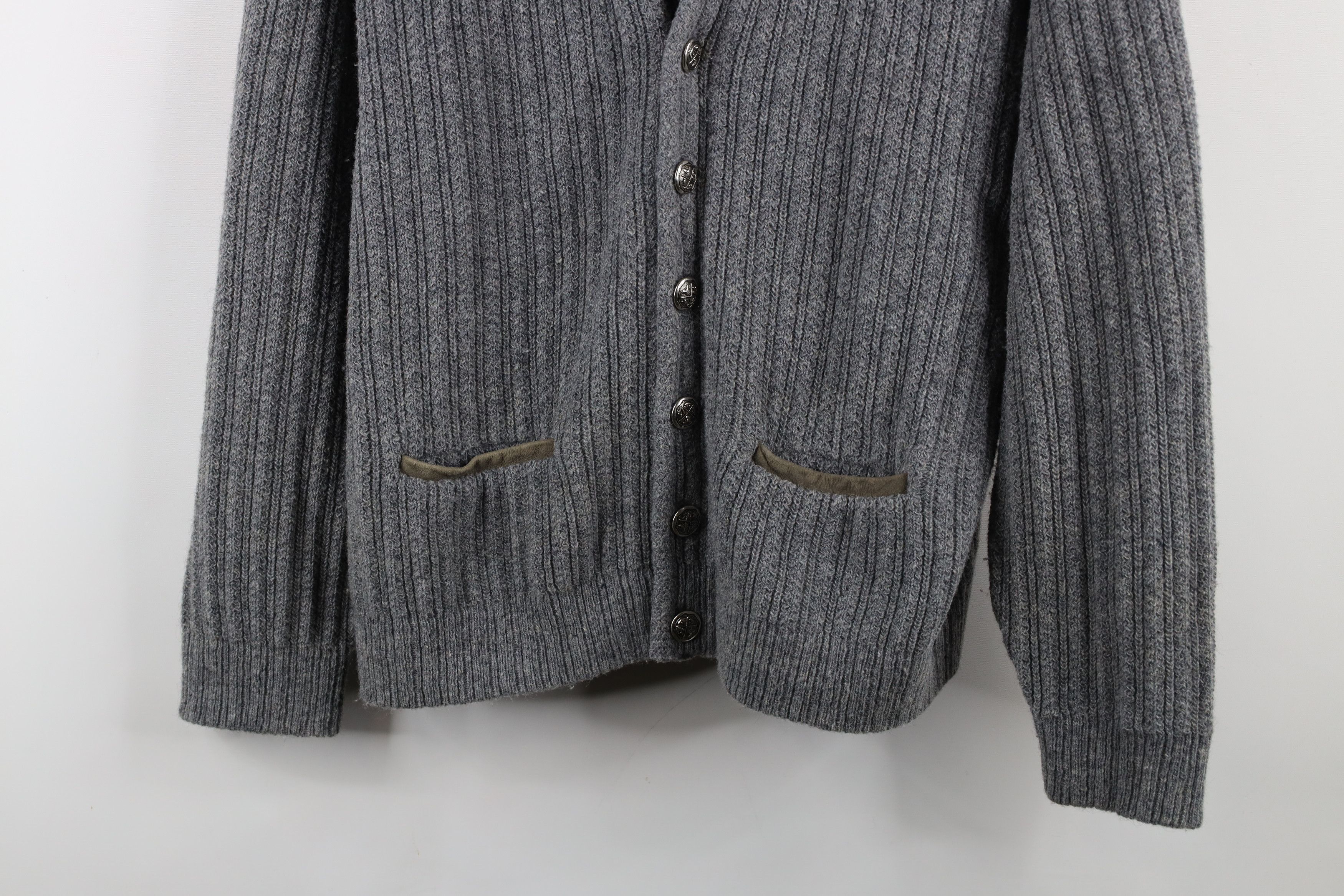 Vintage Vintage 50s Rockabilly Trim Ribbed Knit Cardigan Sweater USA Size US XL / EU 56 / 4 - 3 Thumbnail