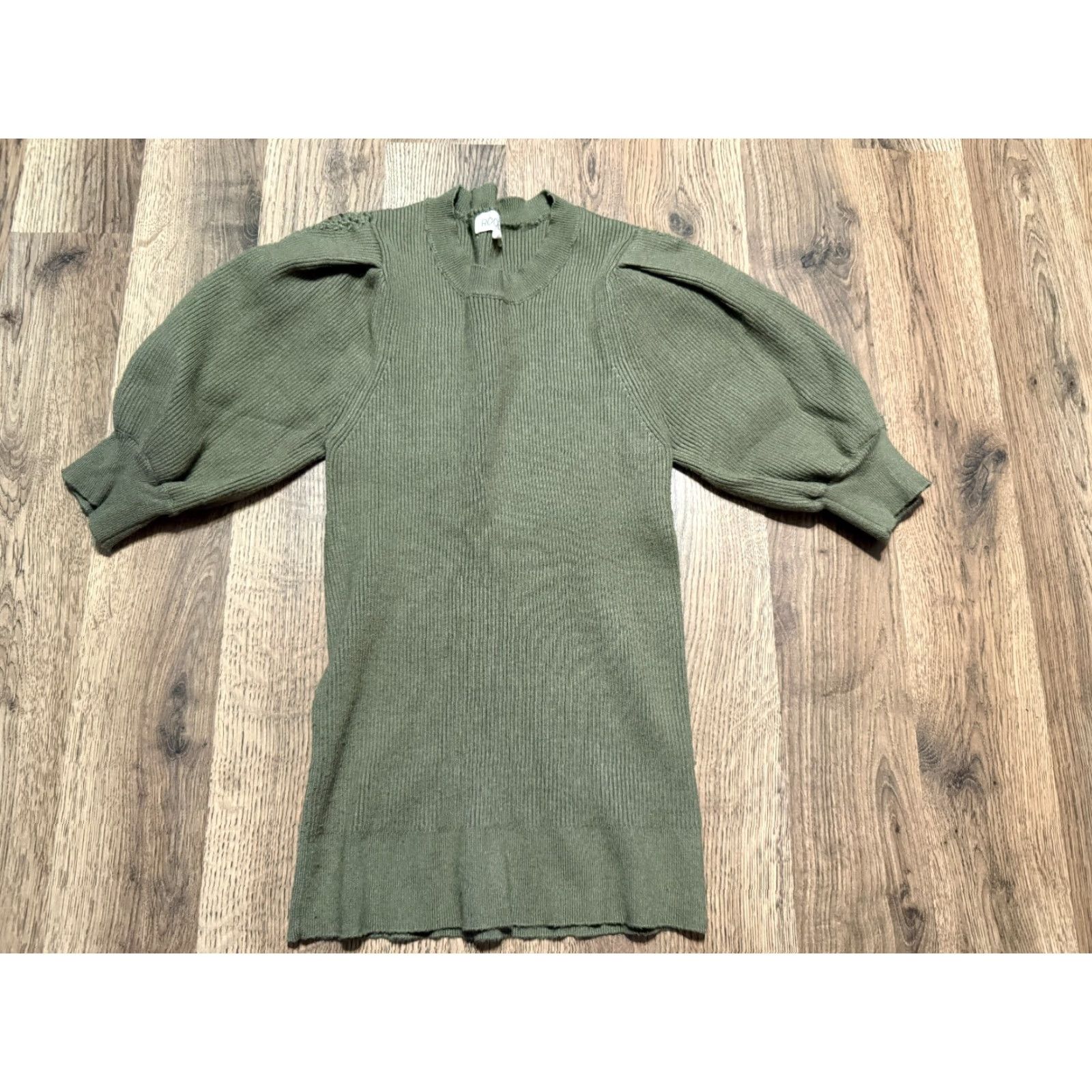 Vintage ROOLEE Shirt, Women's Medium, Green, Puffed Short Sleeve Shirt, T-Shirt, Regular, Casual, Womens Size M / US 6-8 / IT 42-44 - 2 Thumbnail