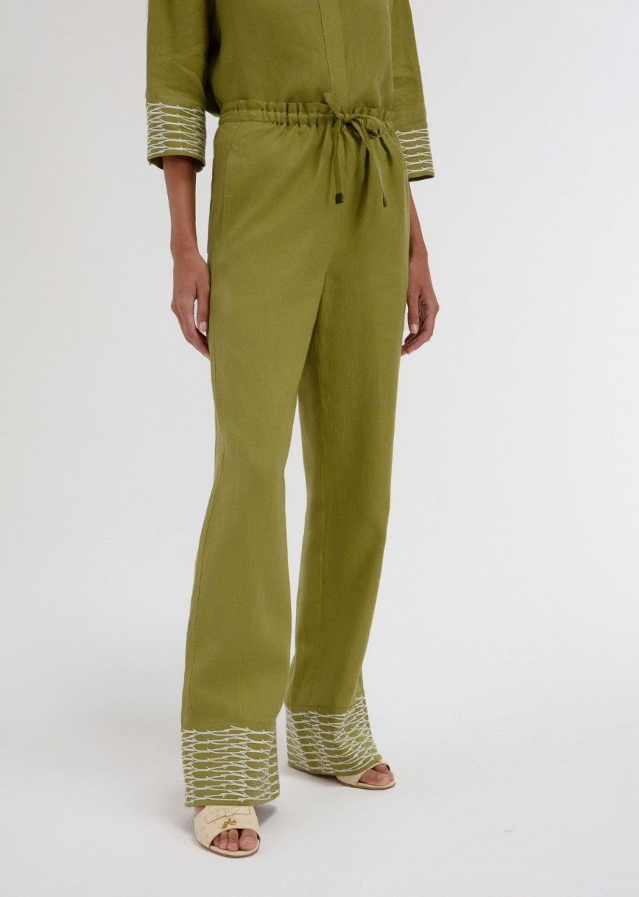 Loro Piana o1srvl11e0424 Trouser in Olive Size 32" / US 10 / IT 46 - 2 Thumbnail