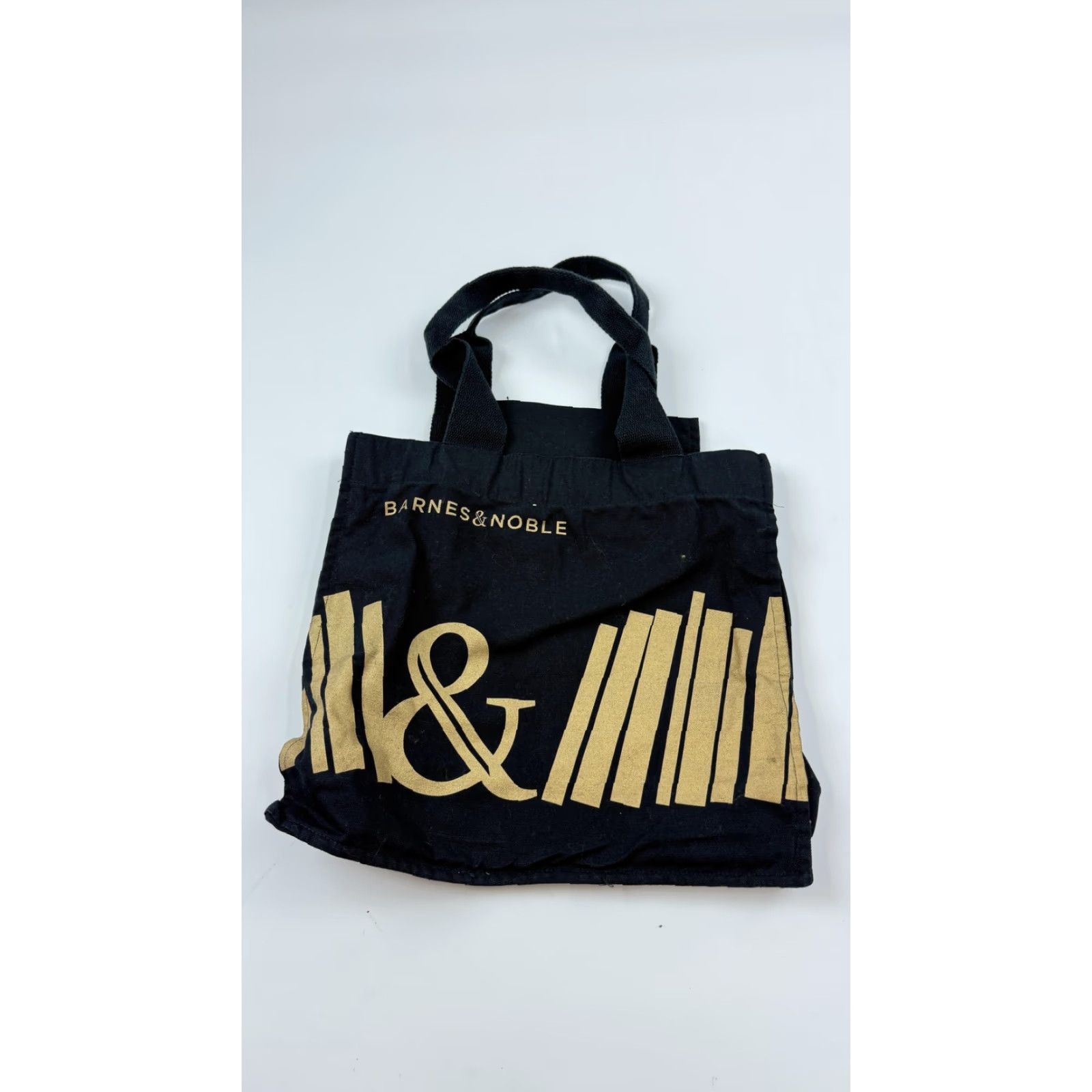 Vintage Barnes & Noble Tote Bag Black Gold Canvas Bookstore Reusable Shopper Grocery Size ONE SIZE - 2 Thumbnail