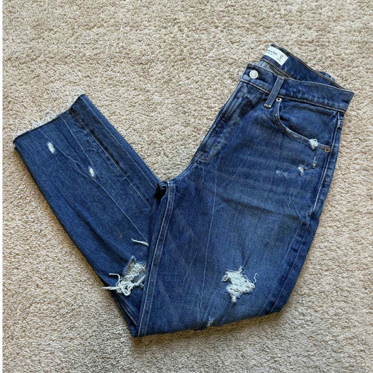 Abercrombie & Fitch Abercrombie & Fitch High Rise Mom Jeans Blue 4 / 27 Size 27" / US 4 / IT 40 - 3 Thumbnail