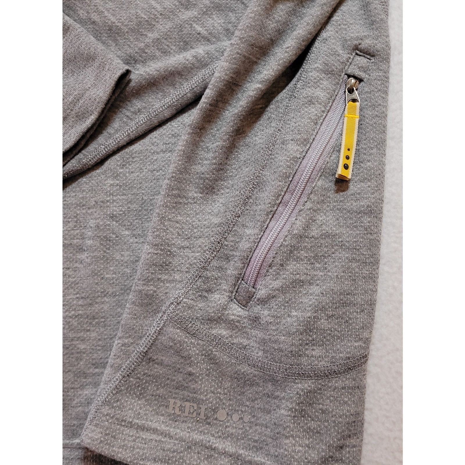 Rei REI Mens 1/4 Zip Pullover LS Top Sweatshirt XL Grey Pocket Size US XL / EU 56 / 4 - 8 Thumbnail