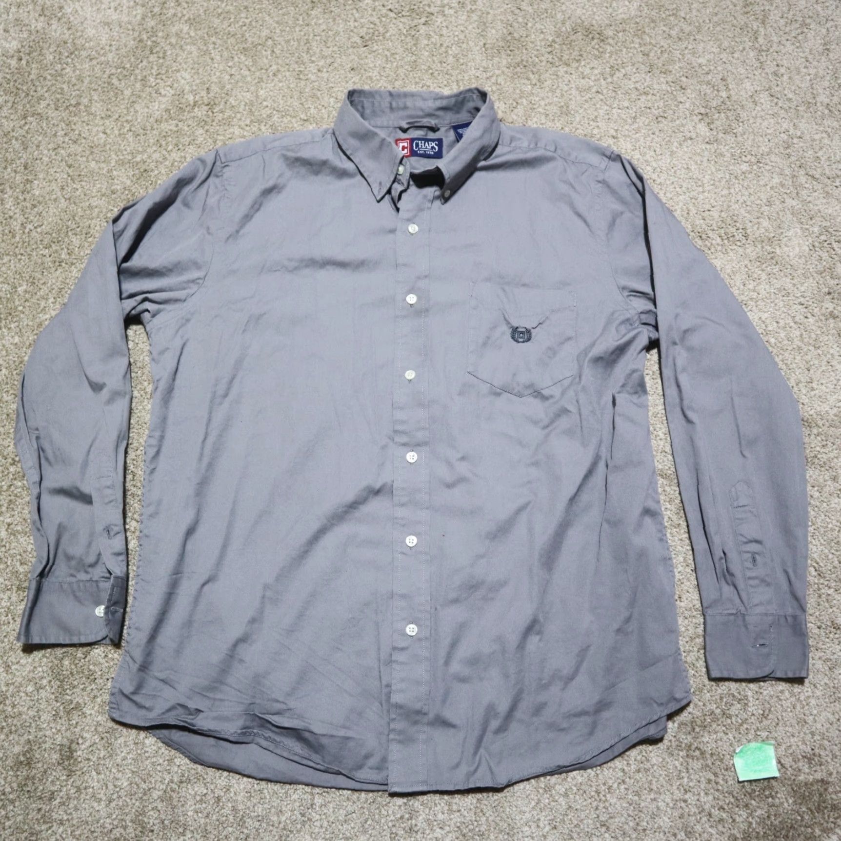 Chaps Chaps Shirt Long Sleeve Button-Up 100% Cotton Men L Gray Size US L / EU 52-54 / 3 - 3 Thumbnail