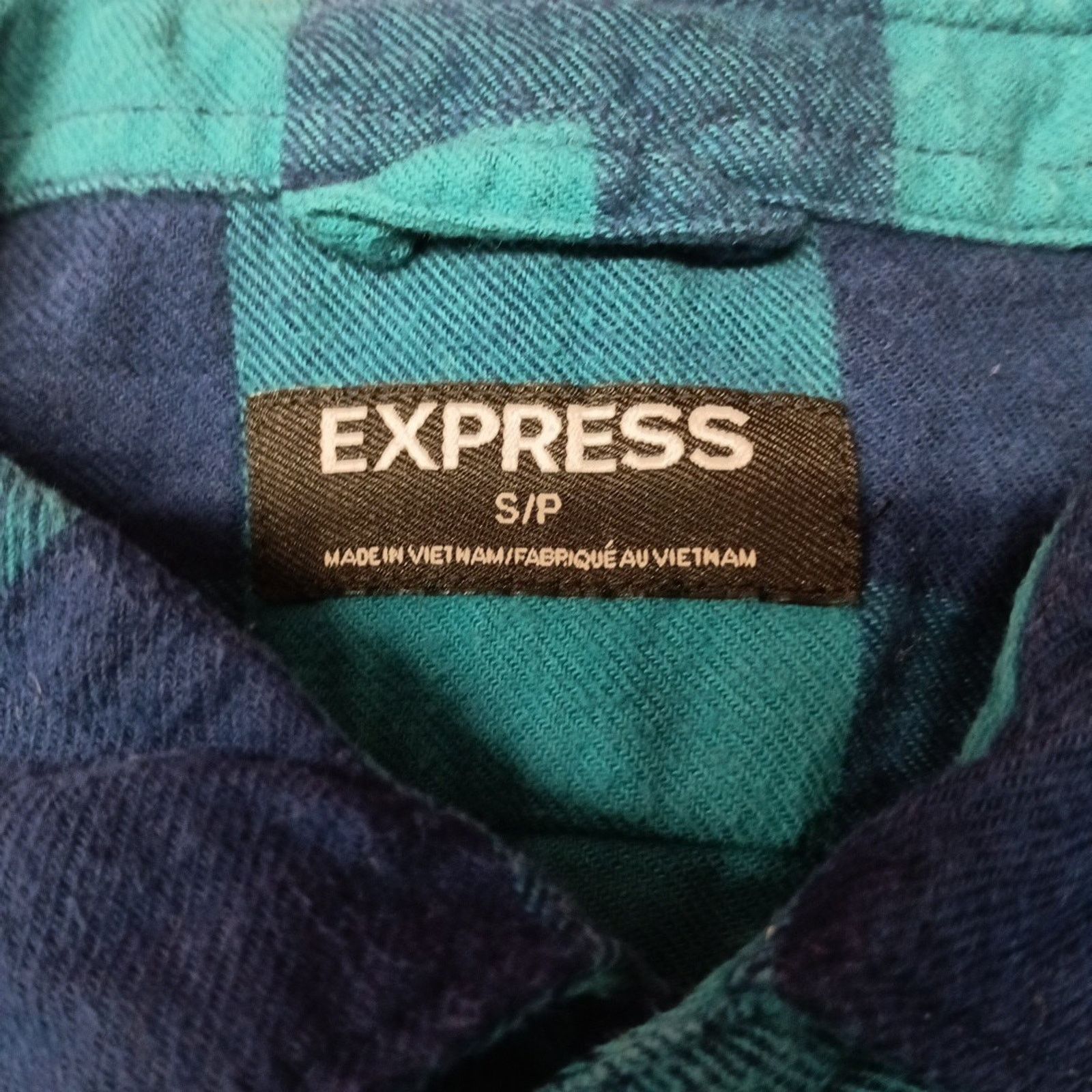 Express Express Flannel Snap Shirt Mens S Small Green Blue Checkered Size US S / EU 44-46 / 1 - 4 Thumbnail