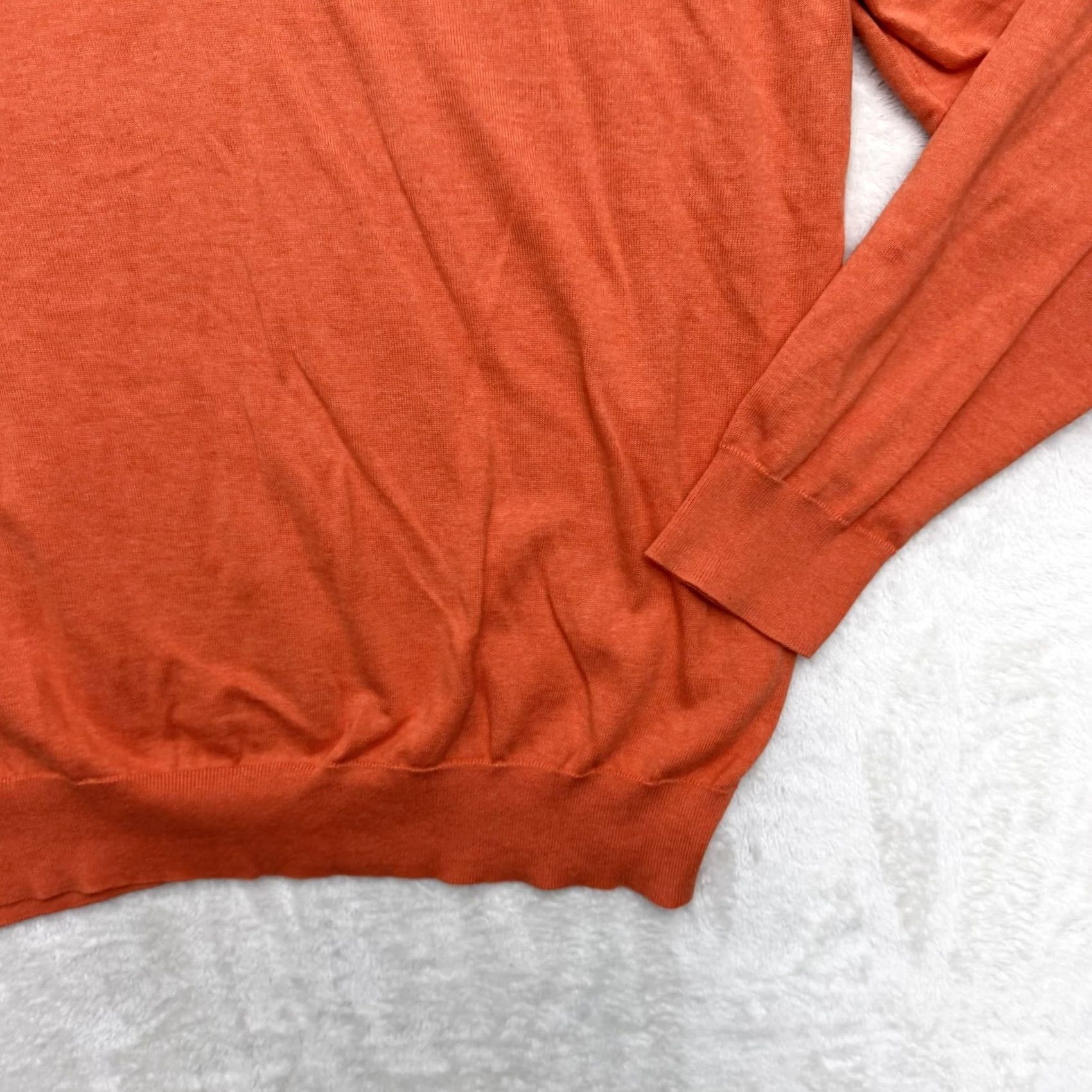 Brooks Brothers Brooks Brothers Quarter Zip Sweater Mens Large Orange Supima Cotton Mock Neck Pullover Zipper Knit Size US L / EU 52-54 / 3 - 4 Thumbnail