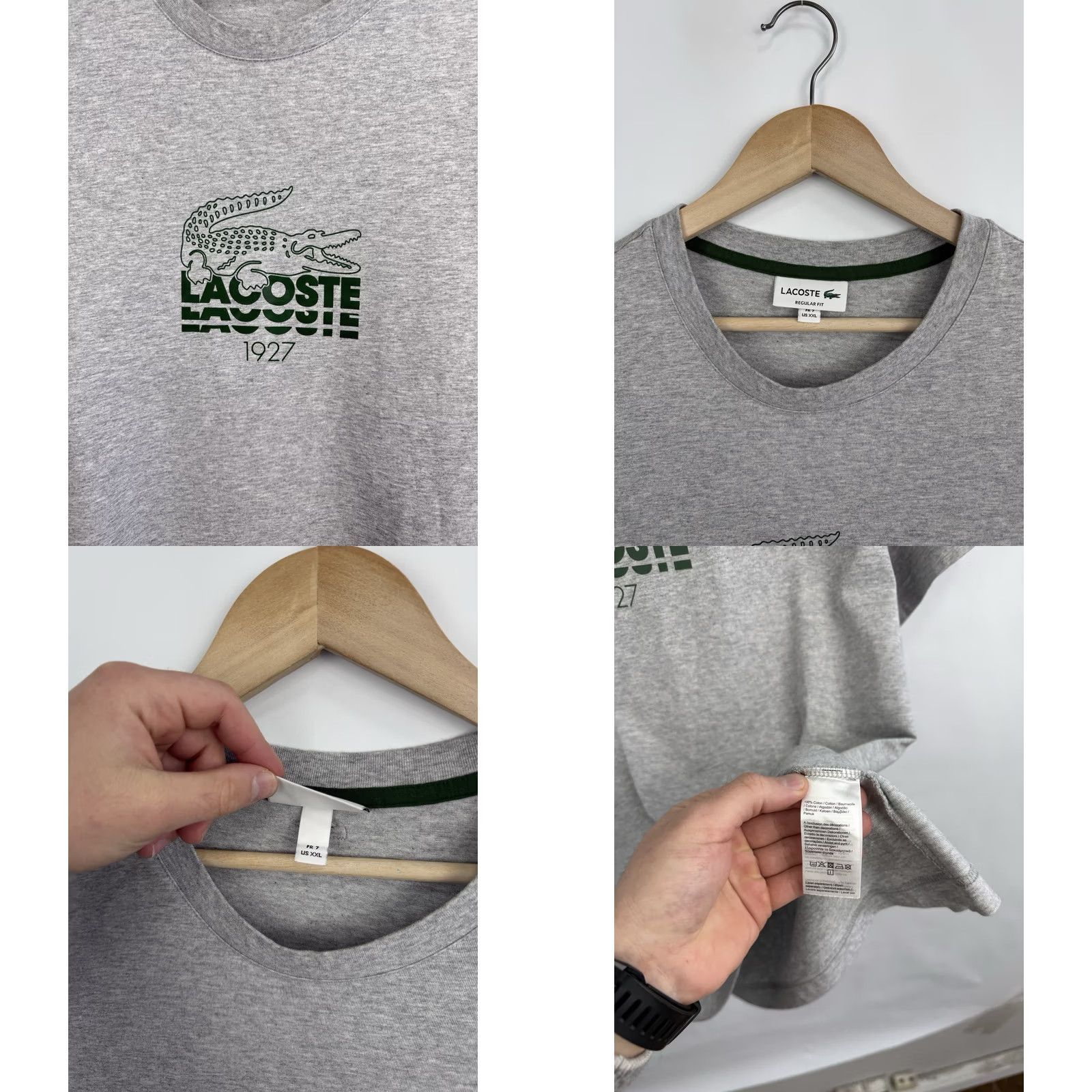 Lacoste Lacoste Regular Fit T-Shirt Made in France Rare Gray 2XL Men Shirt Mens Regular Fit XX L? Size US XXL / EU 58 / 5 - 8 Thumbnail