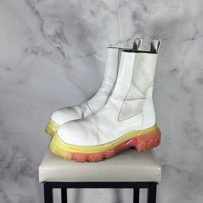 Rick Owens S/S20 Tecuatl White Mega Bozo Tractor Beetle Boots | Grailed