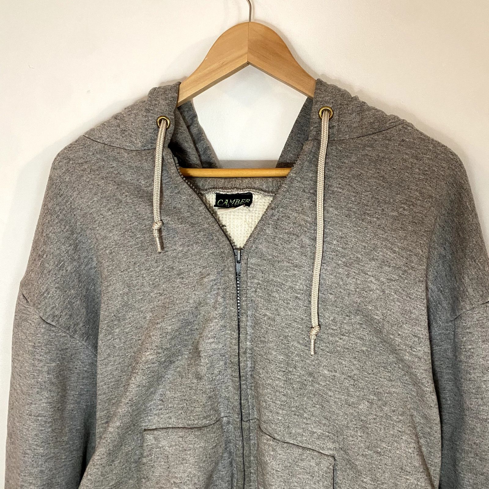 Camber × Vintage Vintage Camber Thermal Lined Hoodie Gray Hoodie Sweatshirt Size US XL / EU 56 / 4 - 3 Thumbnail