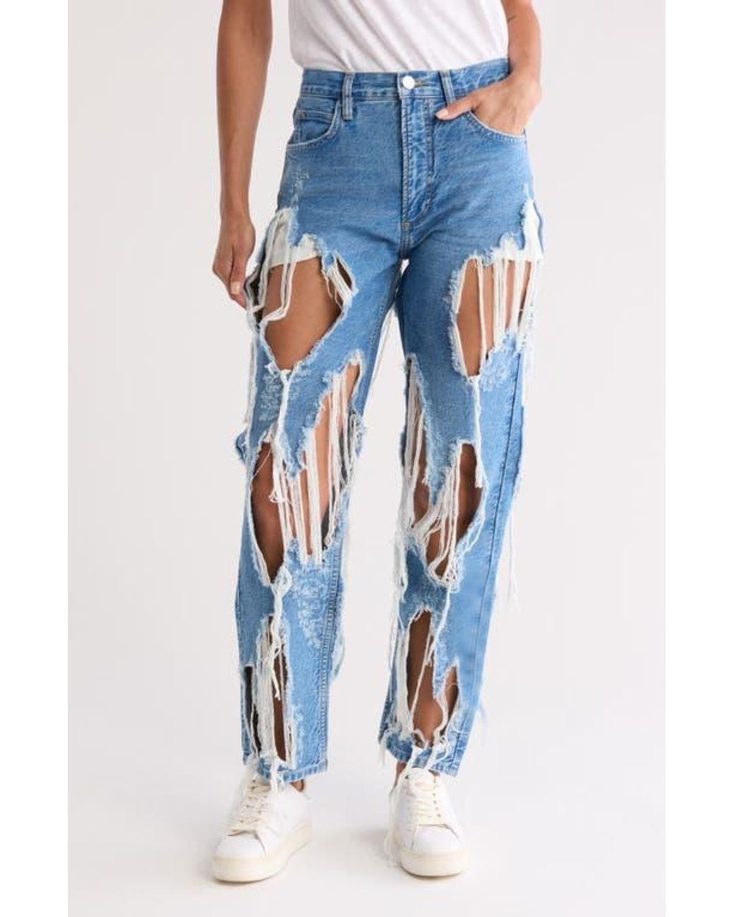 Frame Frame Atelier Le High N Tight Straight Dreamland Shred Jeans Size 28" / US 6 / IT 42 - 1 Thumbnail